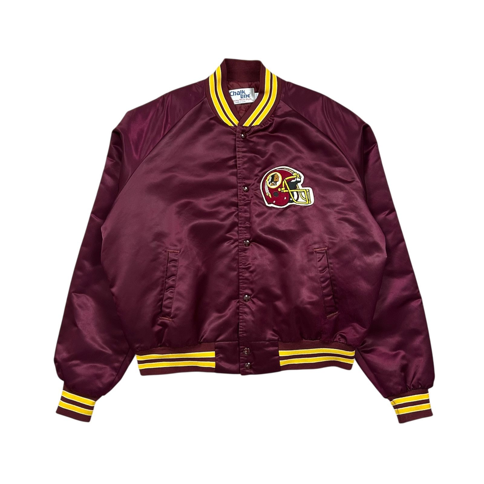NFL 90s WASHINGTON REDSKINS CHALK LINE SATIN JACKET SPELL OUT Size US XXL / EU 58 / 5 - 2 Thumbnail