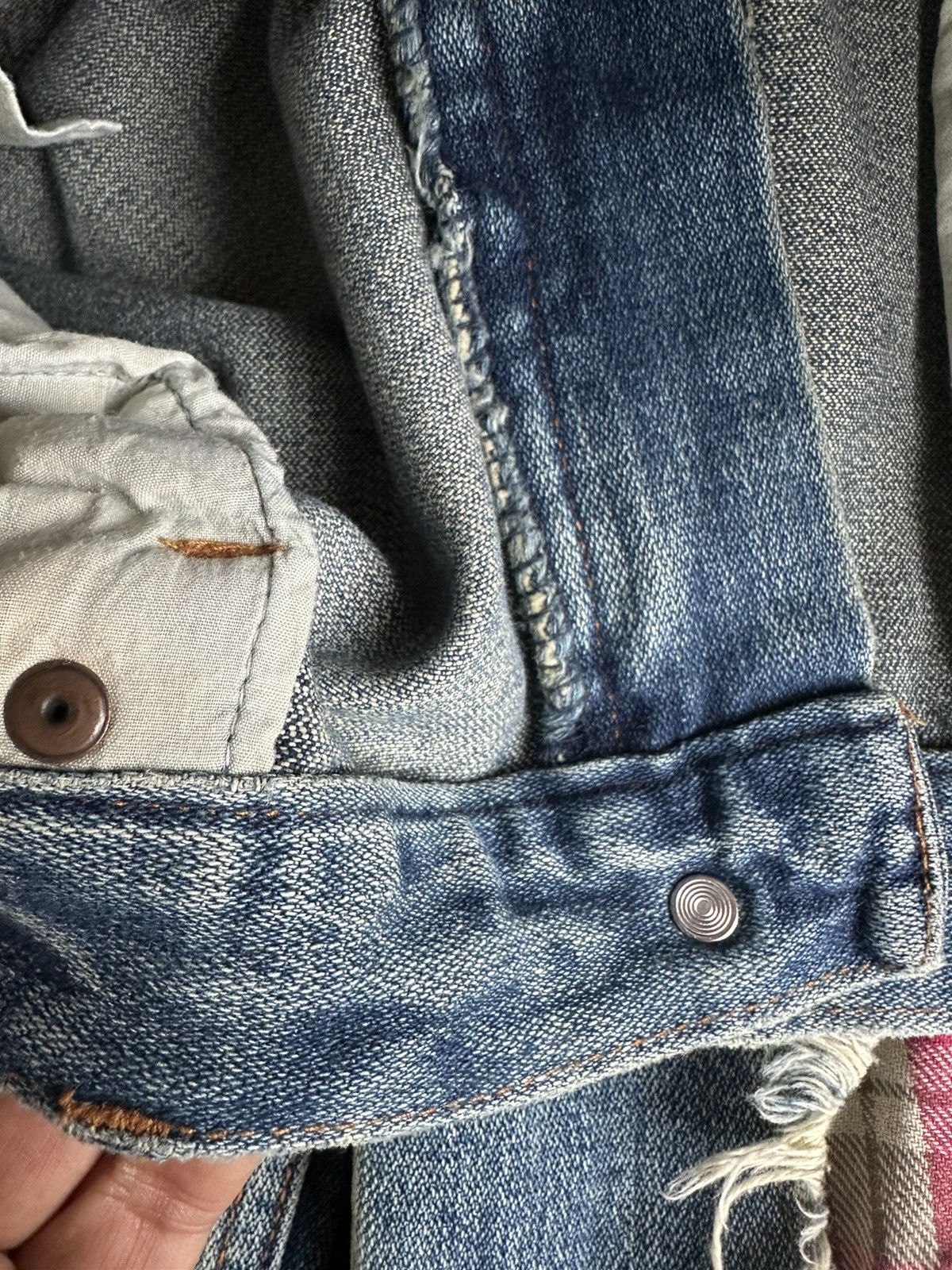 Beauty Beast Vintage Nylaus Japan Patchwork Thrashed Denim 30x33 D331 Size US 30 / EU 46 - 14 Thumbnail