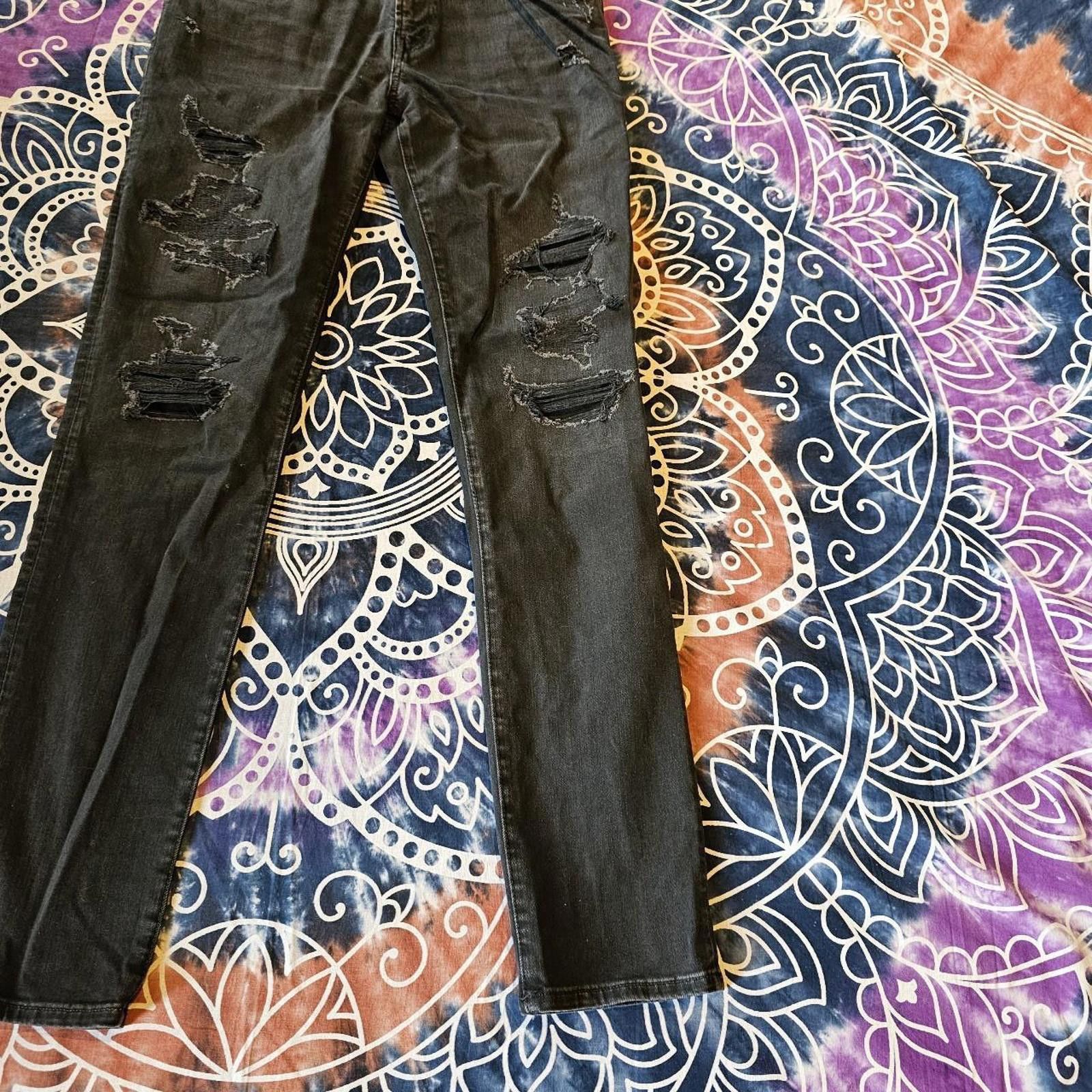 American Eagle Outfitters American Eagle Outfitters Men's Distressed Black Jeans Size US 32 / EU 48 - 3 Thumbnail