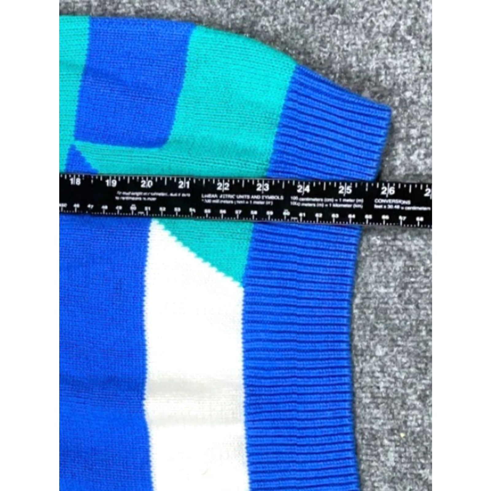 Izod VINTAGE Izod Club Sweater Women's L Blue White Striped V-Neck 100% Cotton Knit Pullover Casual 90s Hipster Retro Womens Size L / US 10 / IT 46 - 6 Thumbnail