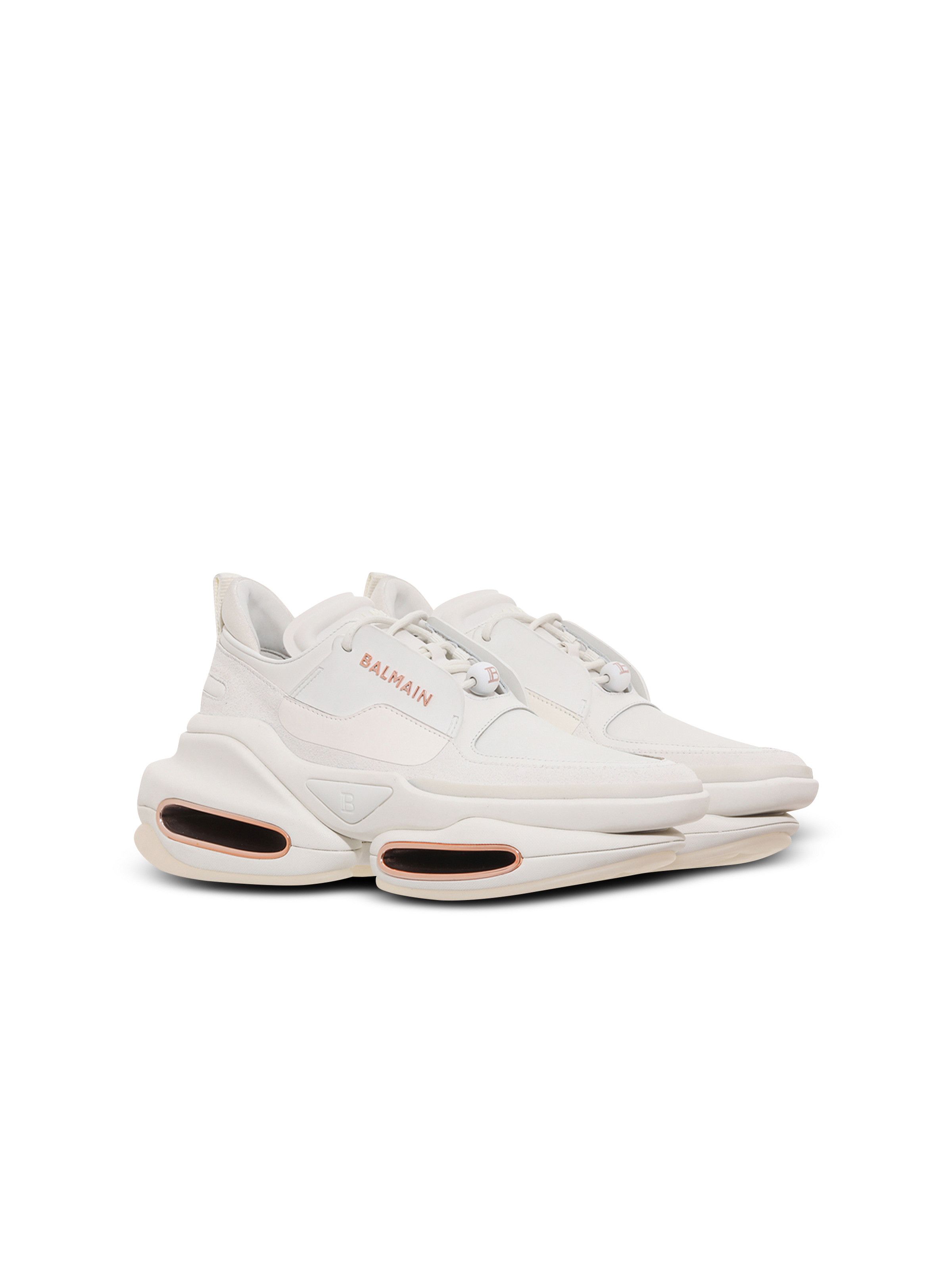 Balmain o1s1wg110925 Leather And Suede B Bold Sneaker in White Size US 6 / IT 36 - 3 Thumbnail