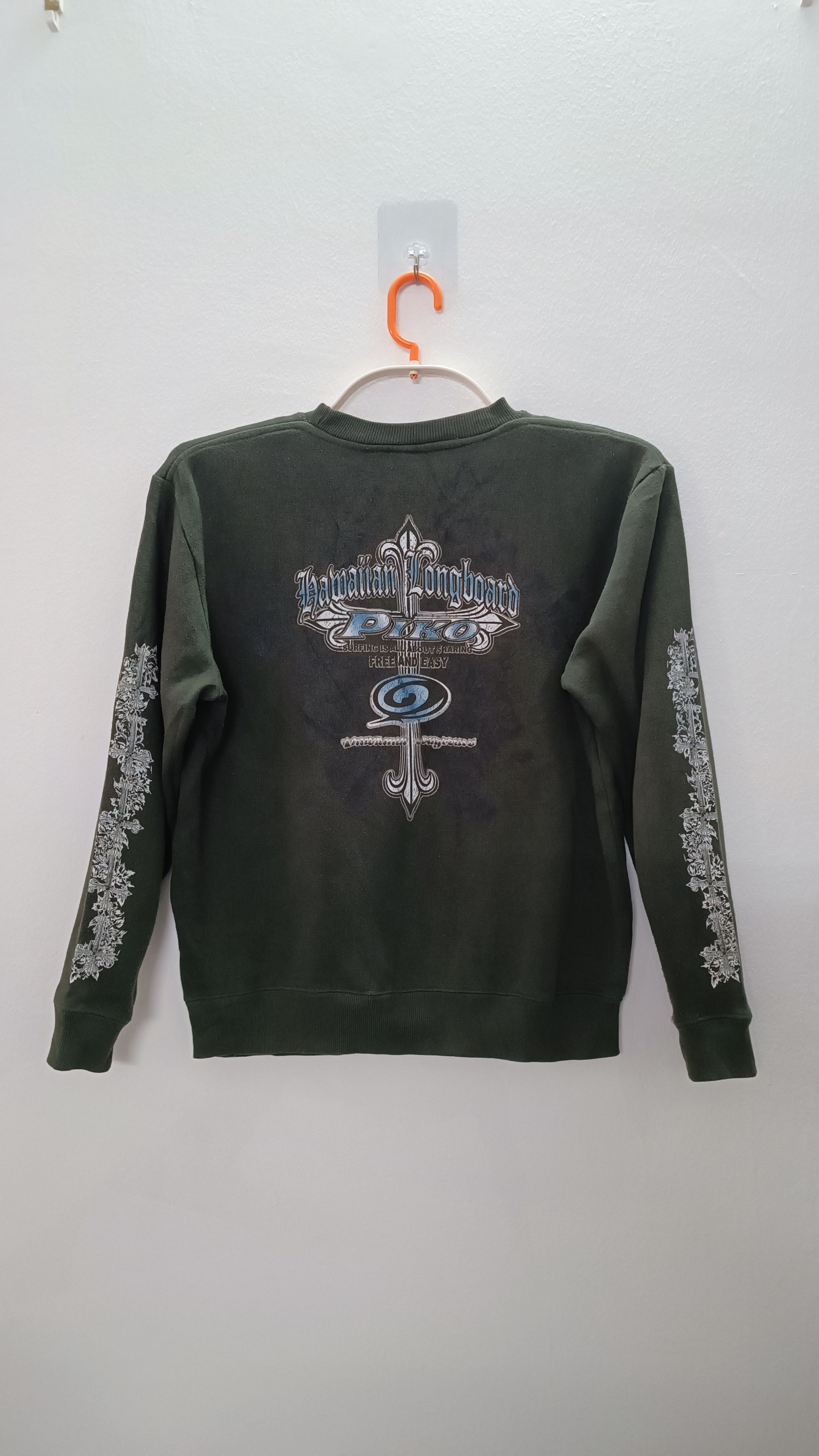 Vintage Cross Graffiti Piko Hawaiian Longboarders Sweatshirts Size US M / EU 48-50 / 2 - 6 Thumbnail