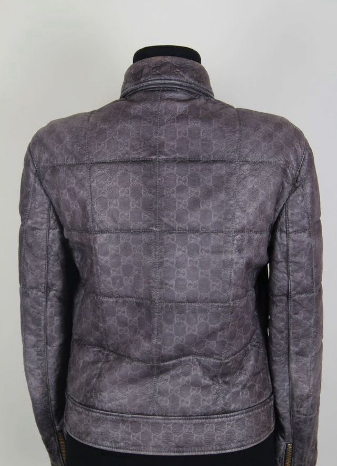 Gucci Gucci Monogram All Over Pocket Leather Moto Jacket Size XS / US 0-2 / IT 36-38 - 2 Thumbnail