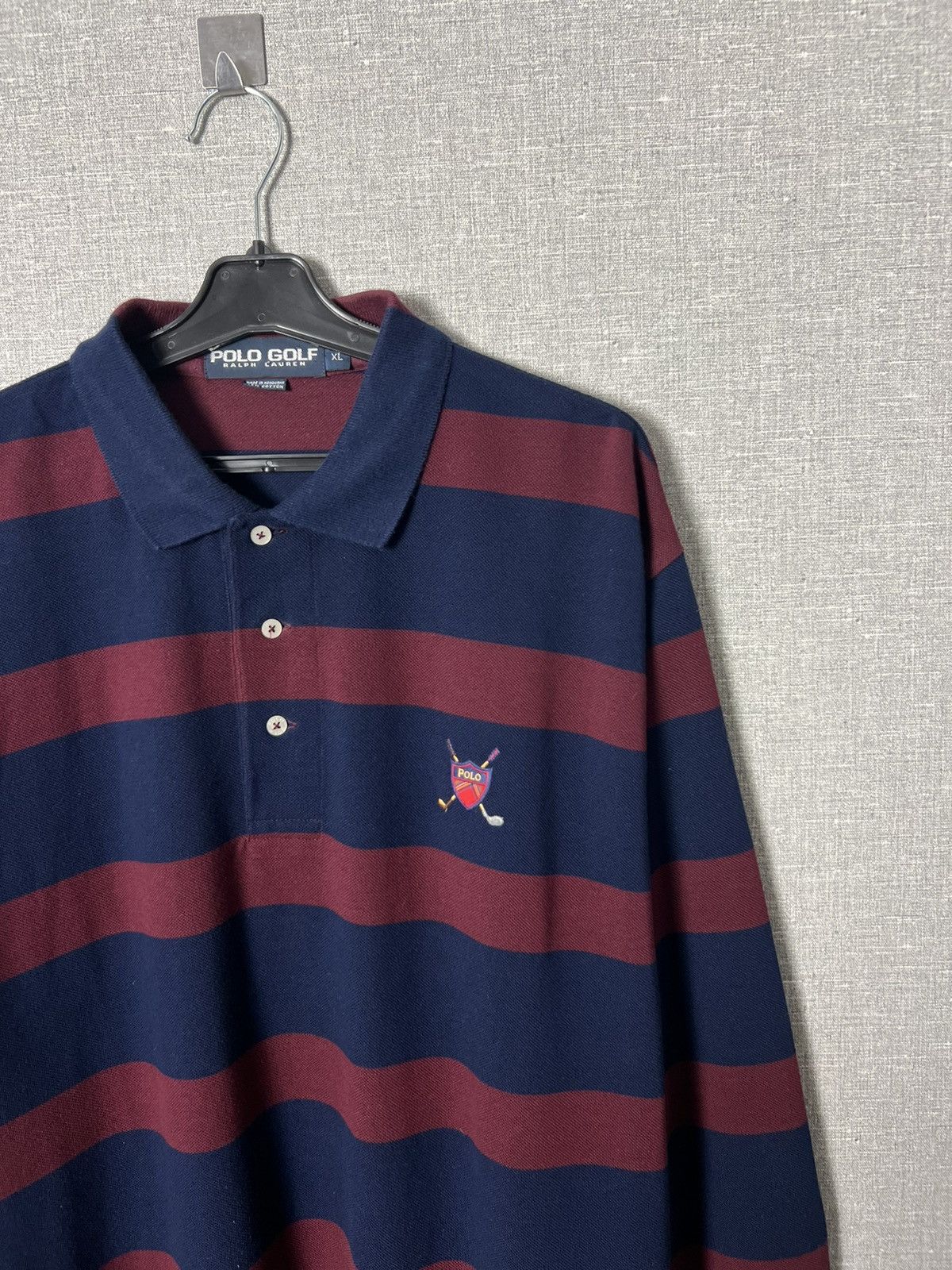 Polo Ralph Lauren Vintage Ralph Lauren Golf Striped Rugby Polo Long Sleeve Size US XL / EU 56 / 4 - 4 Thumbnail