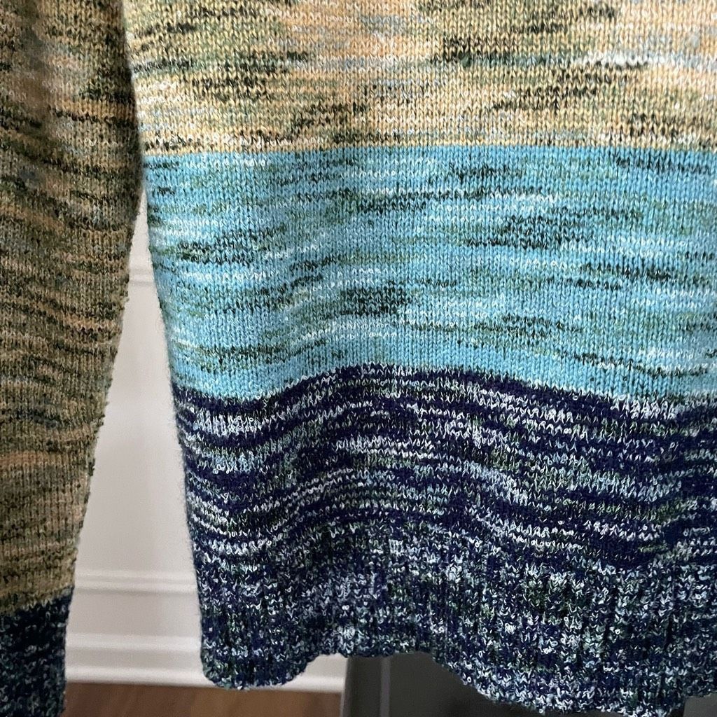 Vintage 70s Sigallo Abstract Tree Mock Neck Sweater M