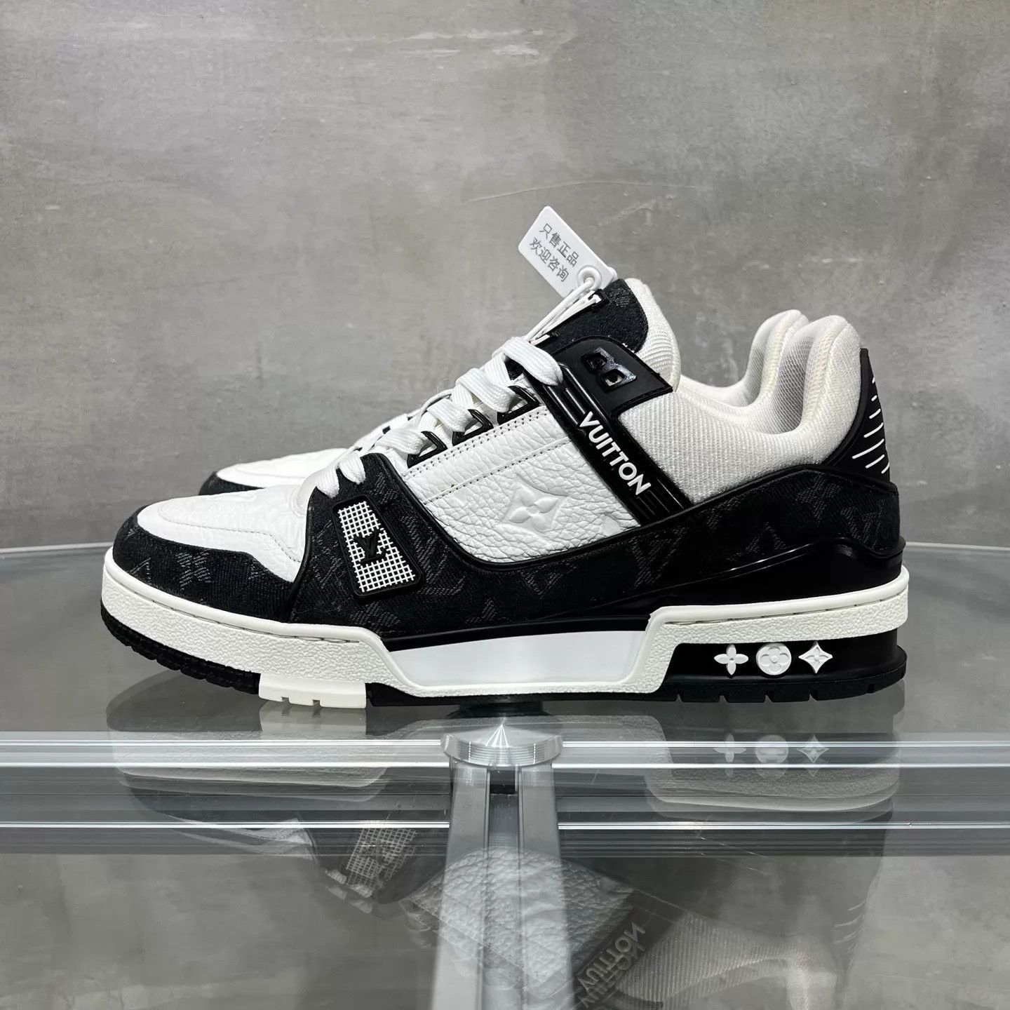 Louis Vuitton LV Trainer Black White Denim UK6.5 40.5 Size US 7.5 / EU 40-41 - 3 Thumbnail