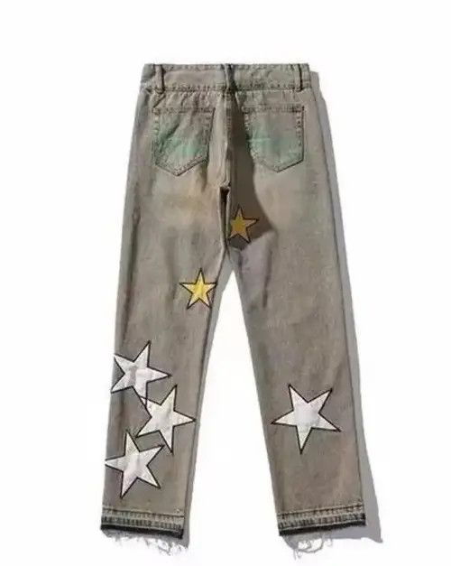 Japanese Brand × Jean Retro yellow mud color design star embroidered jeans Size US 32 / EU 48 - 3 Thumbnail