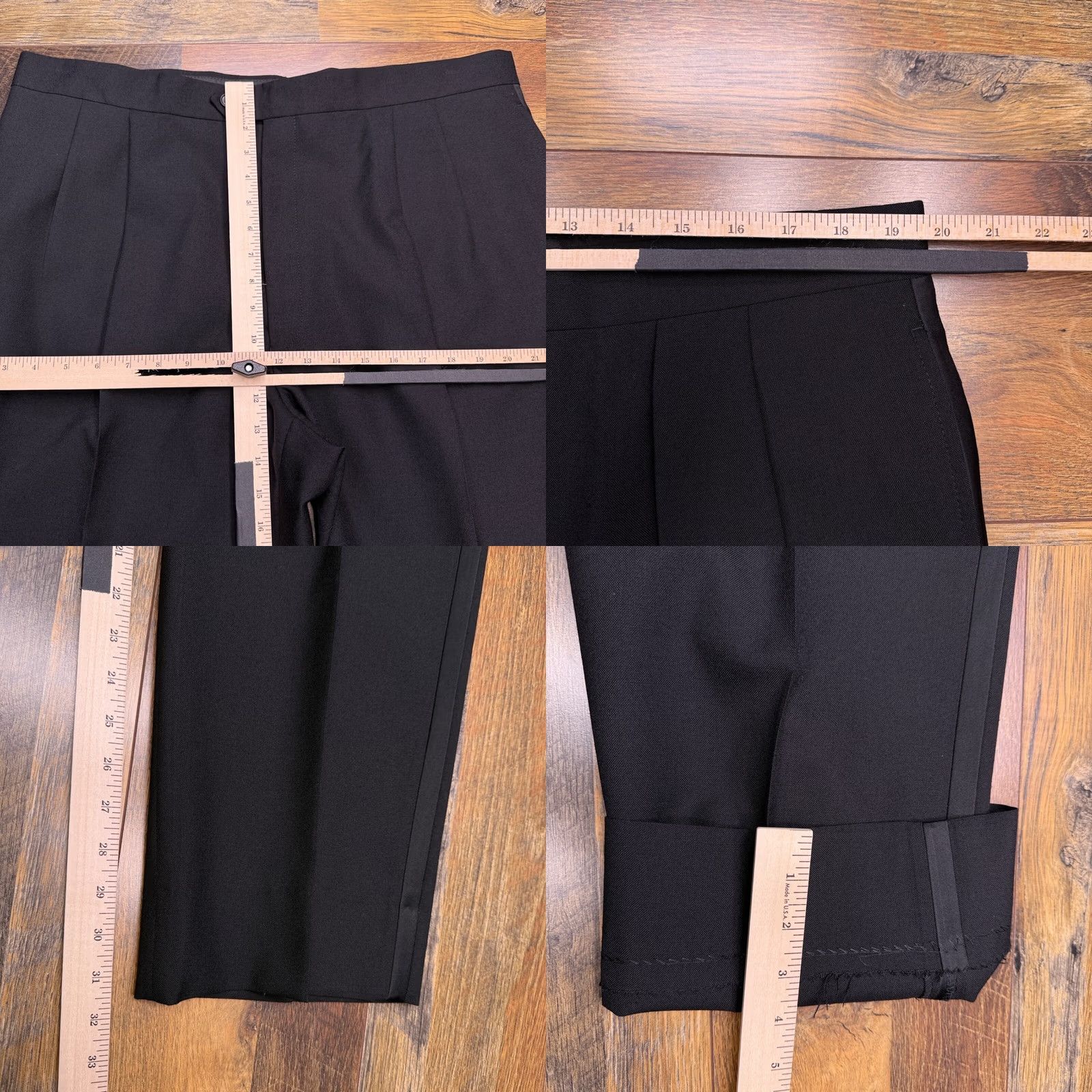 Jos. A. Bank Jos. A. Bank Tuxedo Suit 46R Black Double-Breasted Wool 2 Piece Formal Pants 40w Regular Inseam 32in Men 46 Chest Peak Lapel Classic Size 46R - 11 Thumbnail
