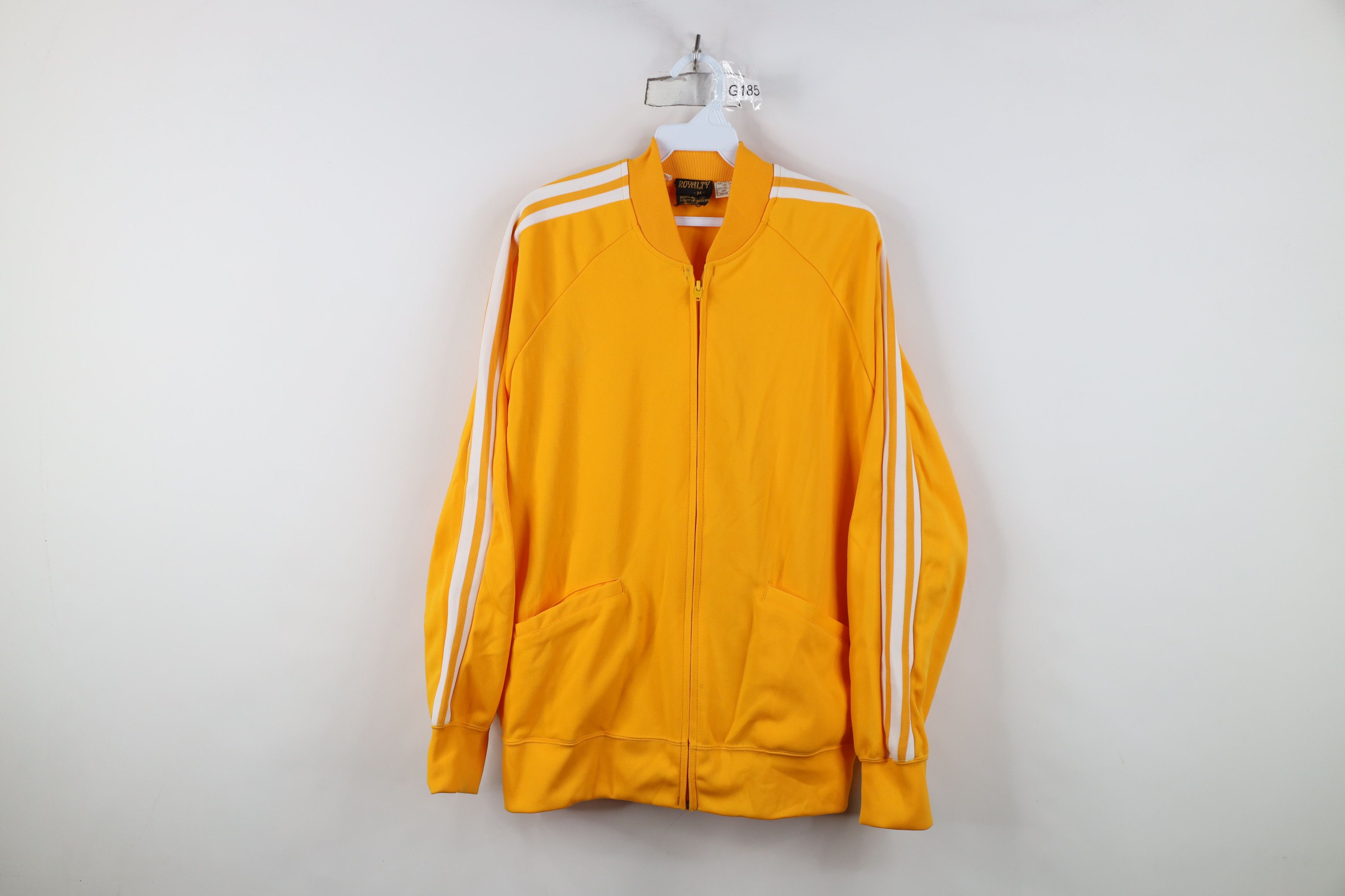 Vintage Vintage 70s Streetwear Striped Warm Up Track Jacket Yellow Size US M / EU 48-50 / 2 - 1 Thumbnail