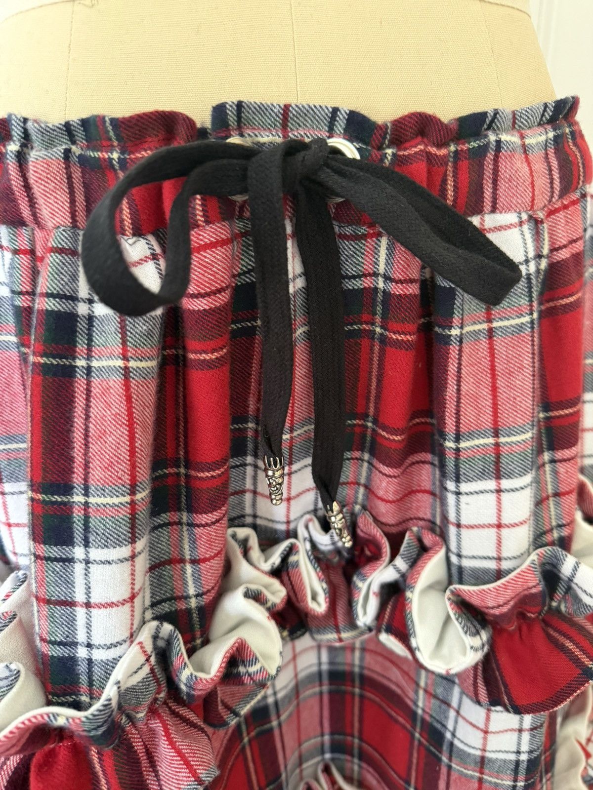 Other One-of-One Handmade Plaid Tiered Ruffle Maxi Skirt Size 27" / US 4 / IT 40 - 5 Thumbnail