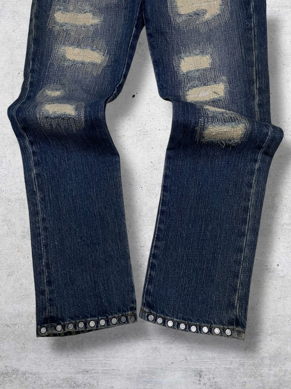 Hysteric Glamour VINTAGE COOK 90S JAPAN DESIGNER SCAB DISTRESSING OG DENIM Size US 26 / EU 42 - 3 Thumbnail