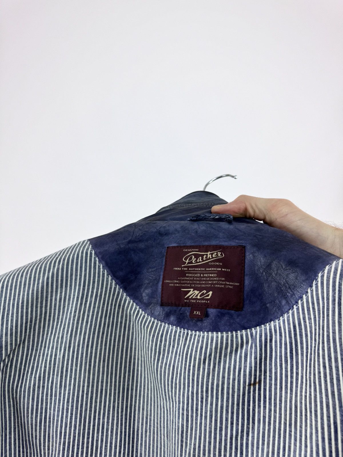 Marlboro Marlboro Classic Leather Jacket Faded Blue Mens Size 2XL Size US XXL / EU 58 / 5 - 9 Thumbnail
