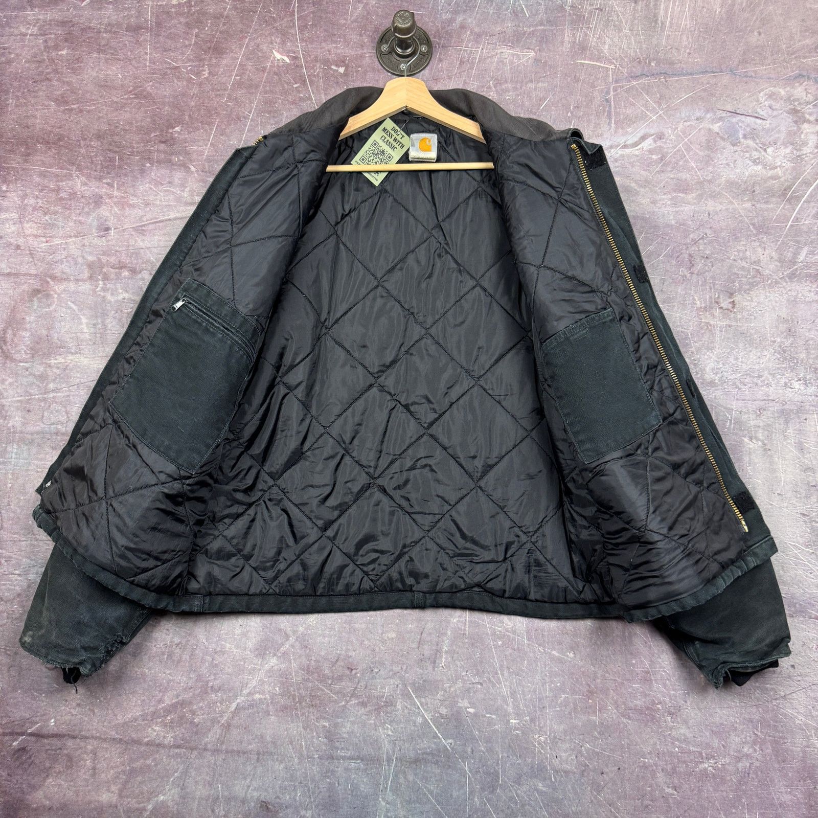 Carhartt × Vintage 90s Faded Black Carhartt Cropped Arctic Work Jacket XL 2380 Size US XL / EU 56 / 4 - 5 Thumbnail