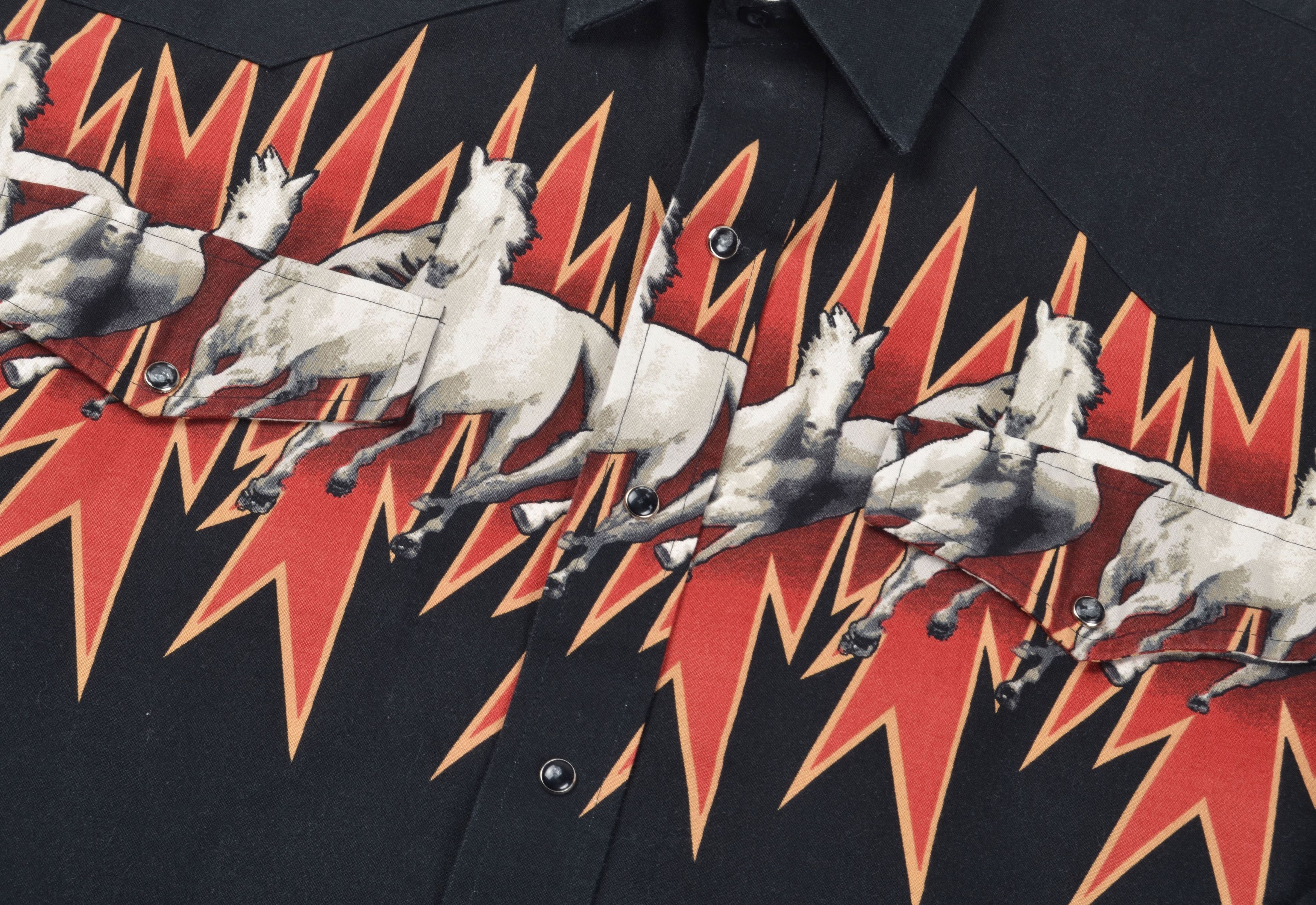 Roper Roper Horse Print Black Button Up Western Cowboy Shirt Size US M / EU 48-50 / 2 - 4 Thumbnail