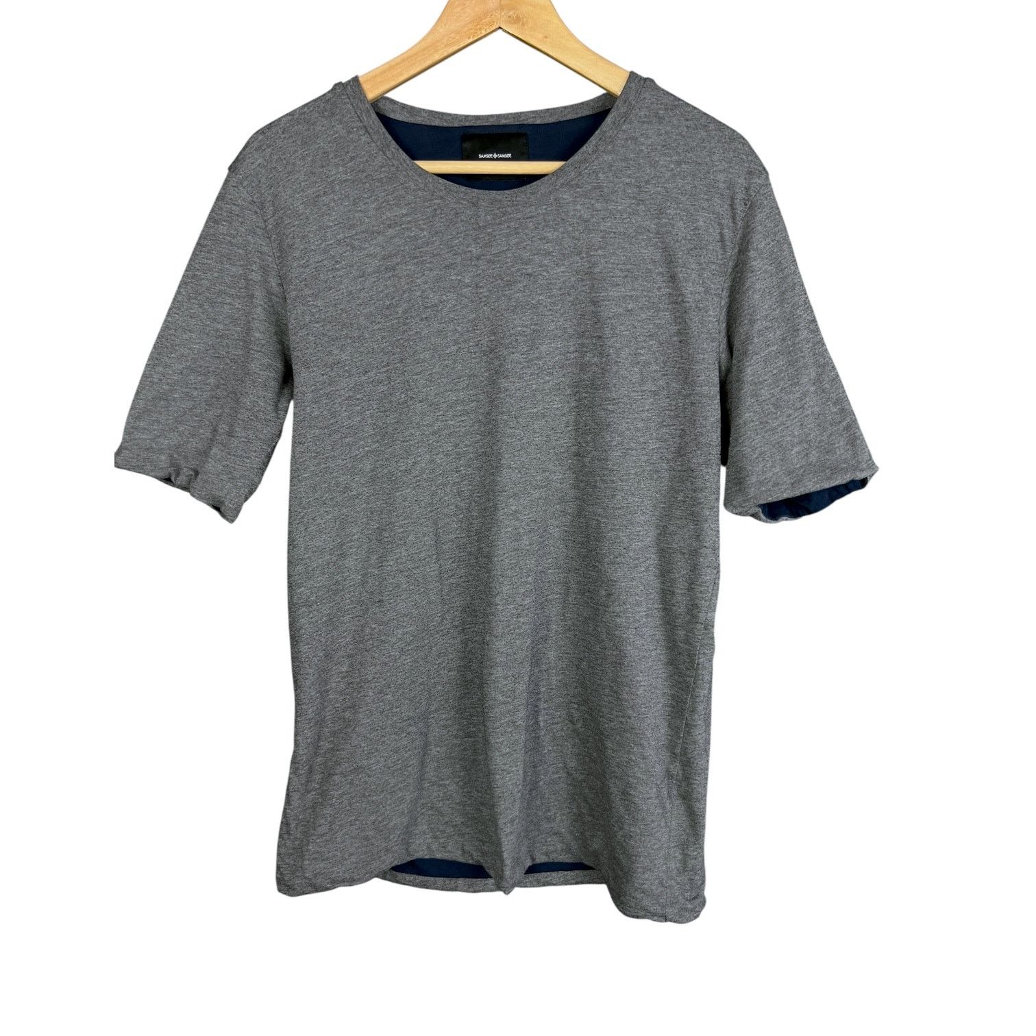 Samsoe Samsoe Samsoe Samsoe Blue & Gray Reversible T-Shirt - M $100 Retail Size US M / EU 48-50 / 2 - 1 Thumbnail