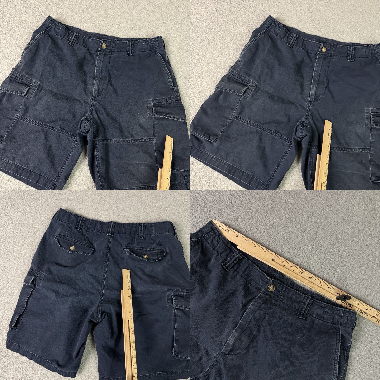 Polo Ralph Lauren VINTAGE Polo Ralph Lauren Cargo Shorts Adult 33 Navy Blue Canvas Casual Chino Cotton waistband? Pockets Mens Regular Blue Size US XS / EU 42 / 0 - 8 Thumbnail