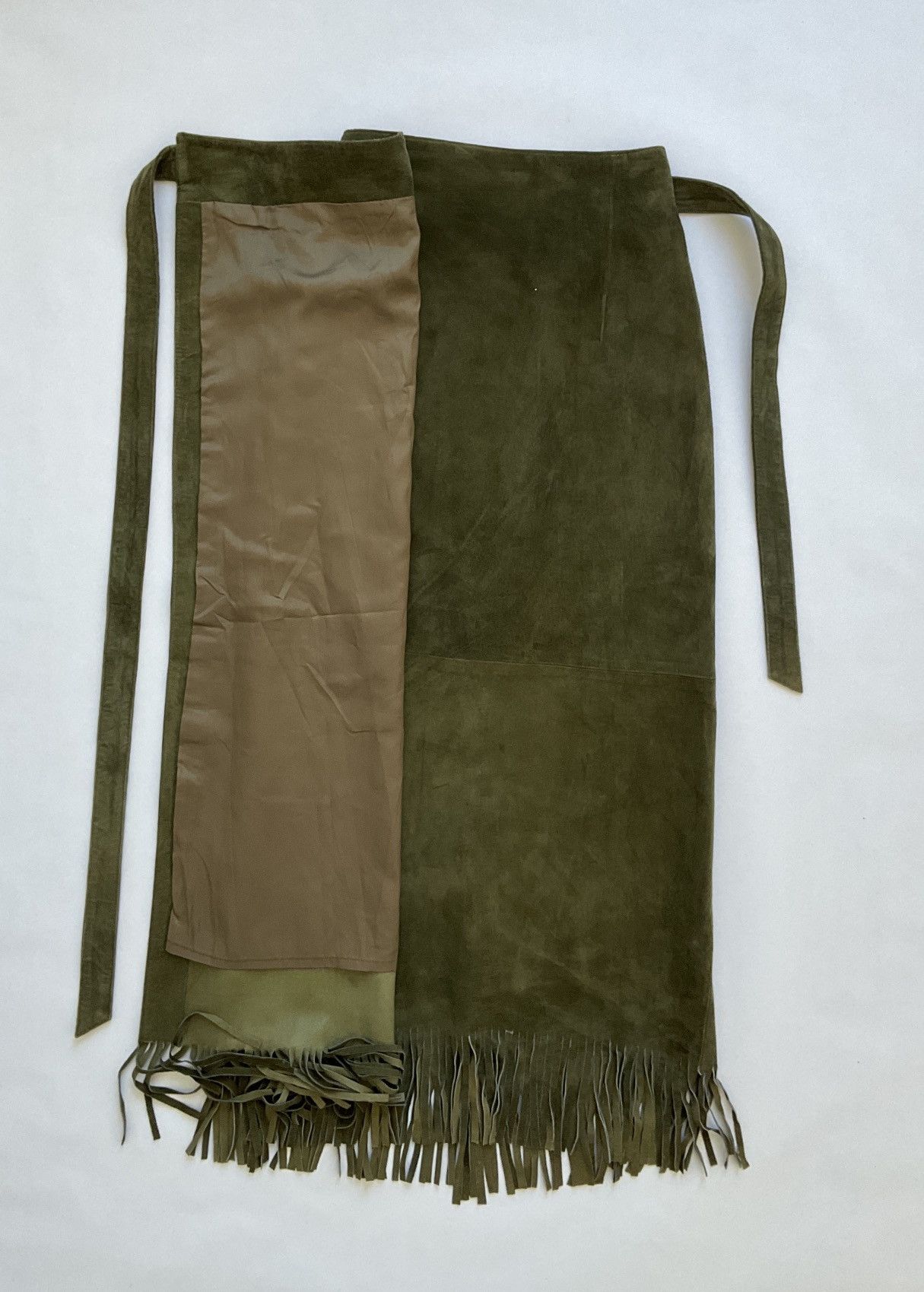 Vintage Suede wrap skirt with bangs Size 26" / US 2 / IT 38 - 6 Thumbnail