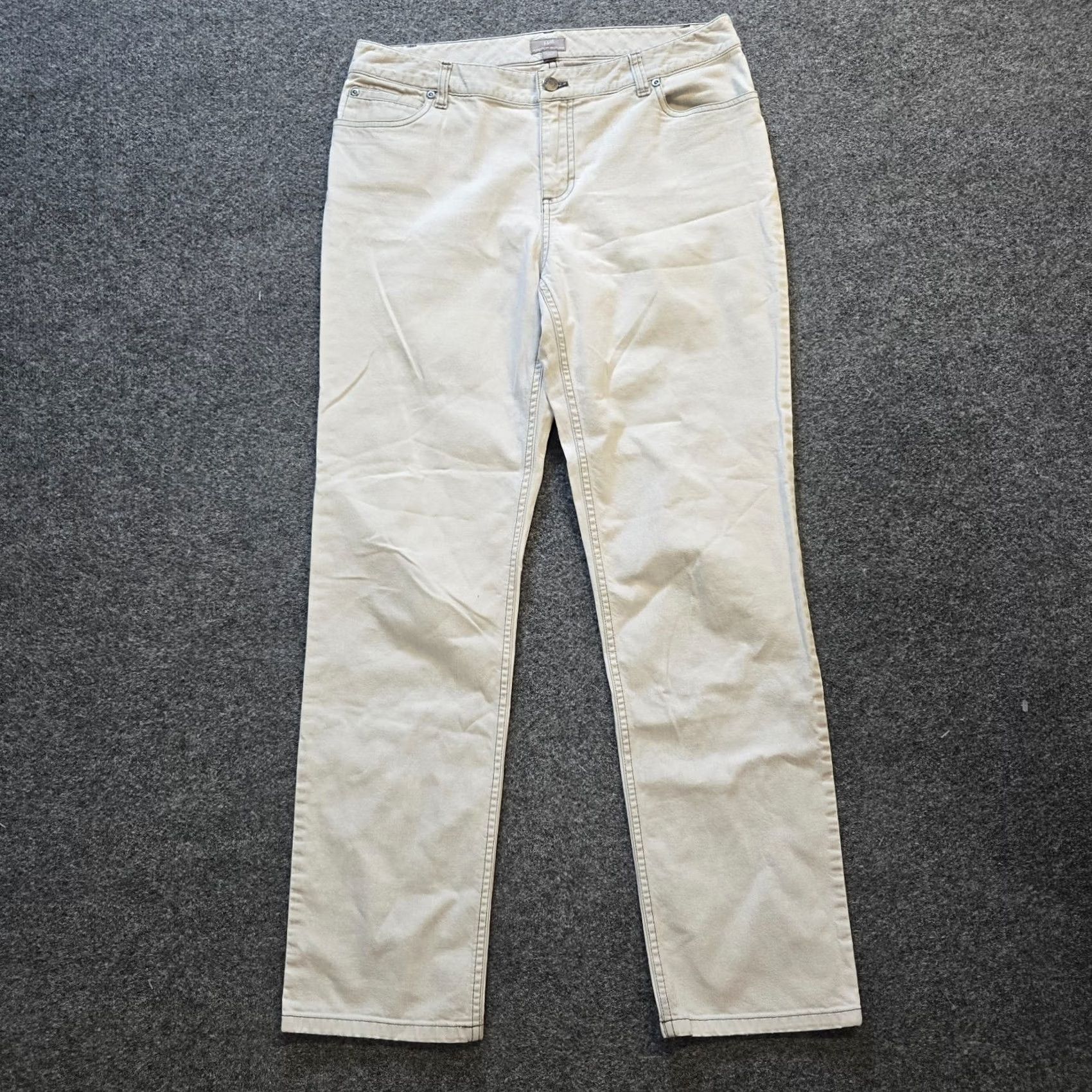 J. Jill J Jill Jeans Women 10 White Denim Slim Ankle Mid Rise Classic 5-Pocket Zipper Button Grayish-white Vintage? No Size 32" / US 10 / IT 46 - 2 Thumbnail