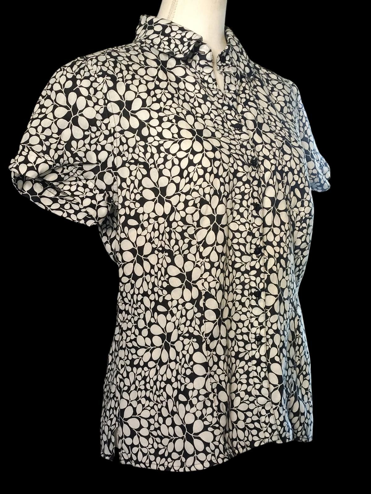 Other Kim Rogers Floral Short Sleeve Button-Up Blouse Size M / US 6-8 / IT 42-44 - 4 Thumbnail