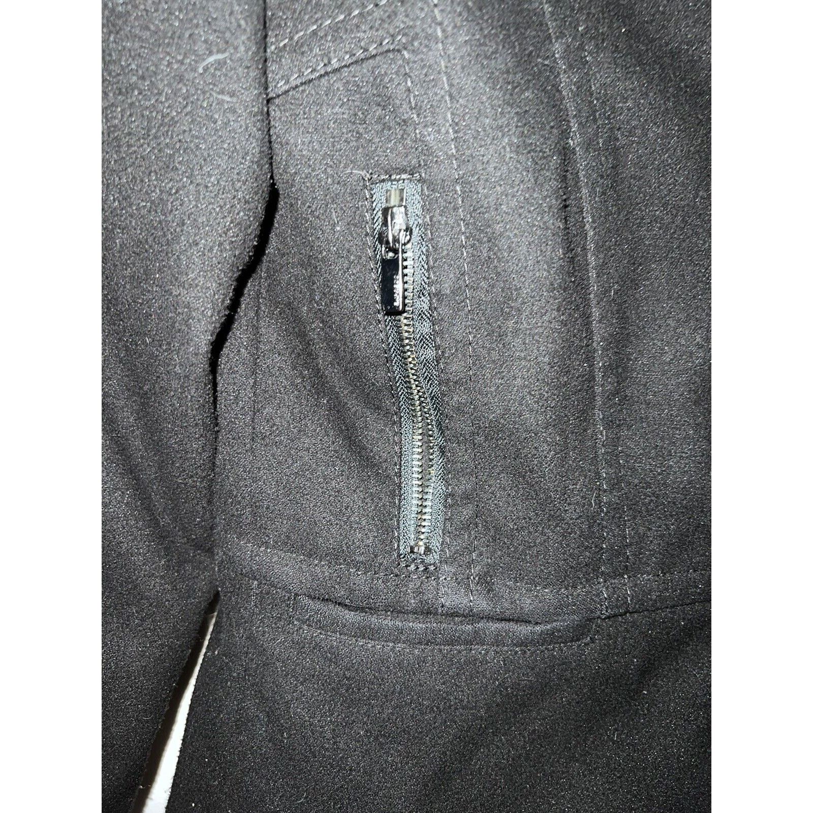Express Express black suede moto jacket winter snow coat full zip Size S / US 4 / IT 40 - 4 Thumbnail