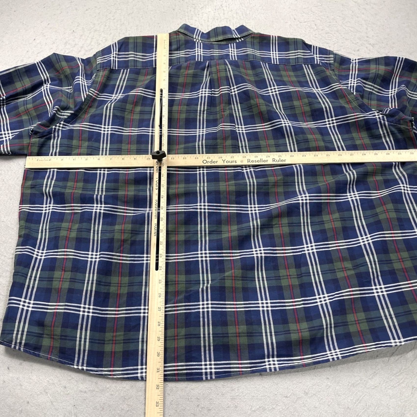 Ralph Lauren Ralph Lauren Shirt Mens 3XB Big Plaid Pony Blue Green Long Sleeve 100% Cotton Shirt Size US XXL / EU 58 / 5 - 7 Thumbnail