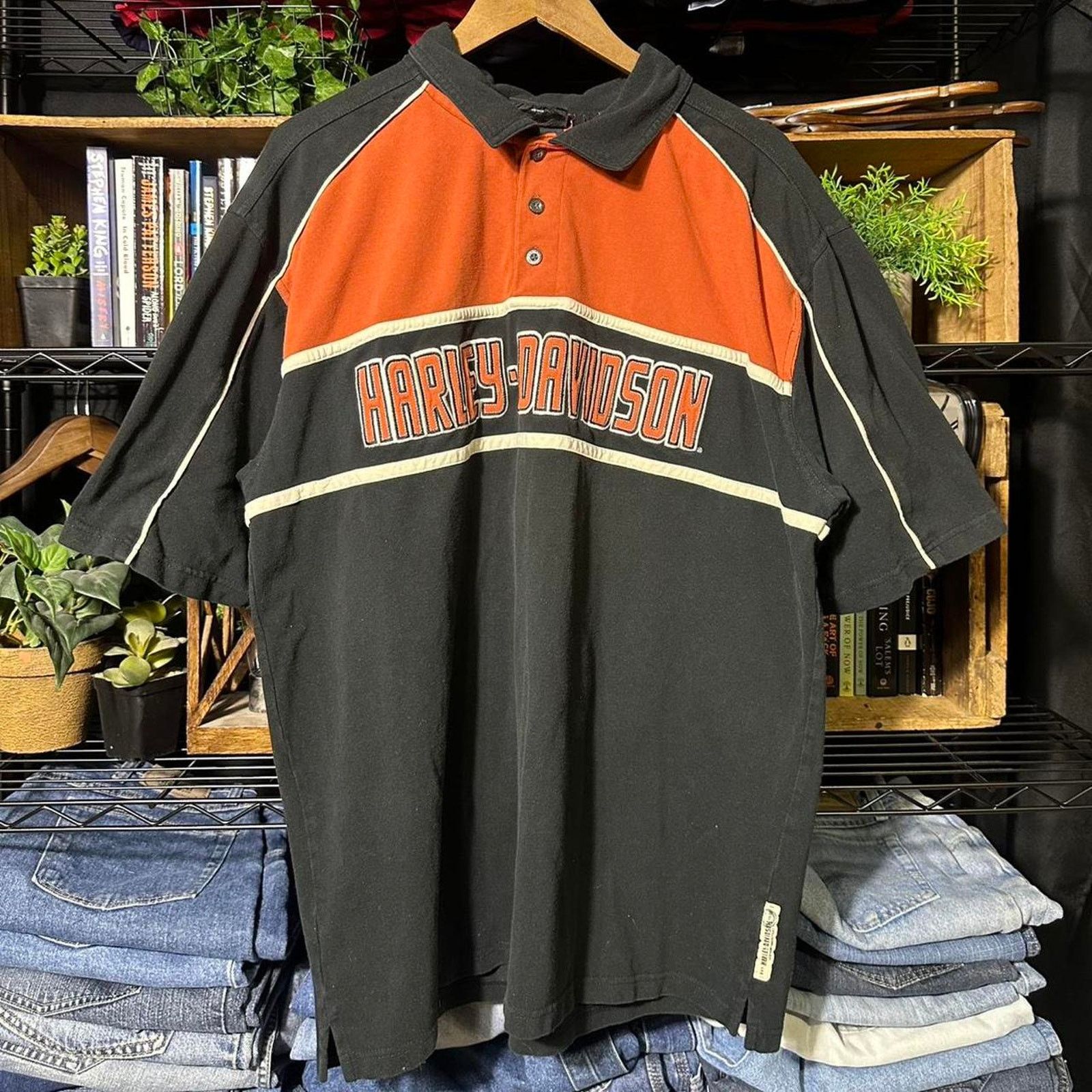 Harley Davidson Harley Davidson Button Up Biker Shirt Embroidered Black Tee Size US XL / EU 56 / 4 - 1 Thumbnail