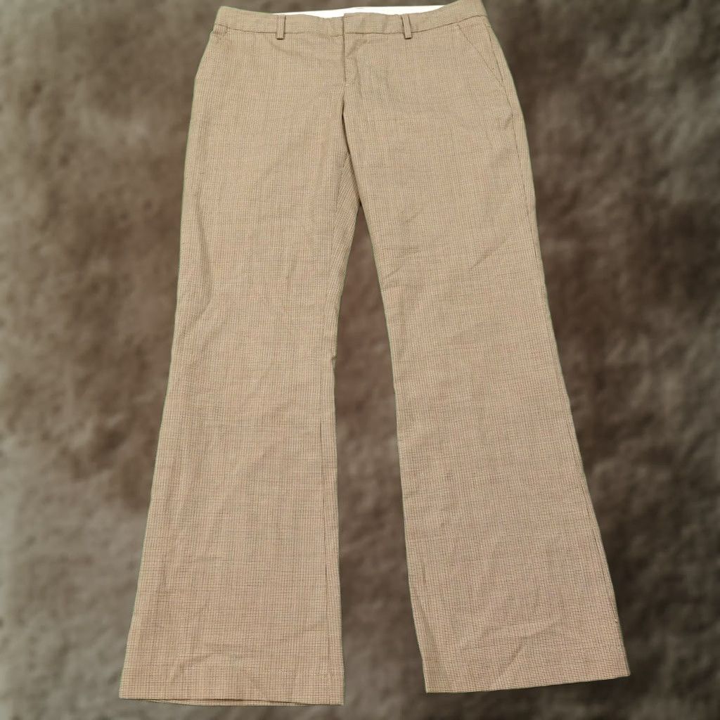 Gap Gap Brown Check Hip Slung Fit Wool Blend Dress Pants Womens 6 Regular Inseam 30.5 in Pockets Lined Twill Business Casual Workwear Mens Womens Size 28" / US 6 / IT 42 - 1 Thumbnail