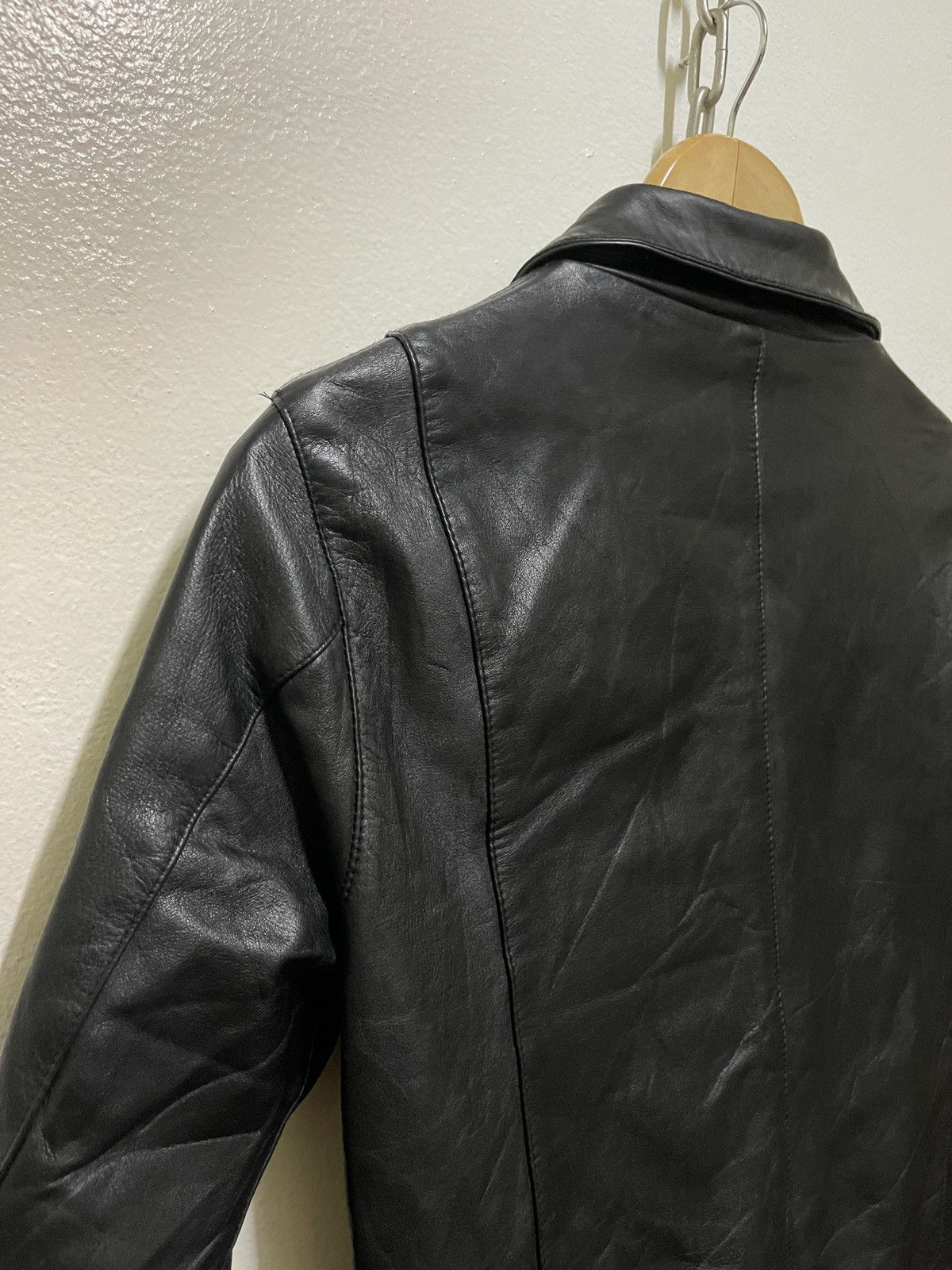 Shama Biker Leather Jacket Zipper Japan 38