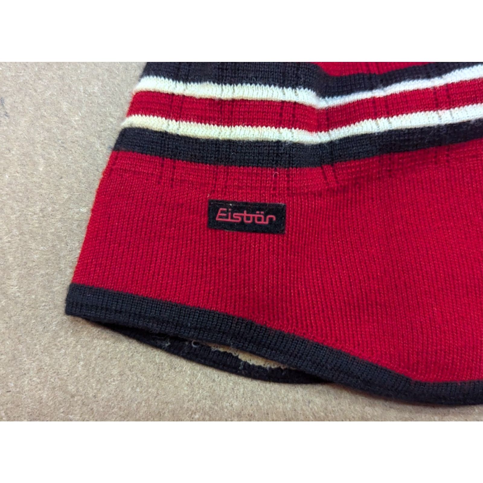 Vintage VINTAGE Eisbar Red Beanie Hat One Size Lined Knit Wool Blend Outdoor Ski Mens/Womens Size ONE SIZE - 4 Thumbnail