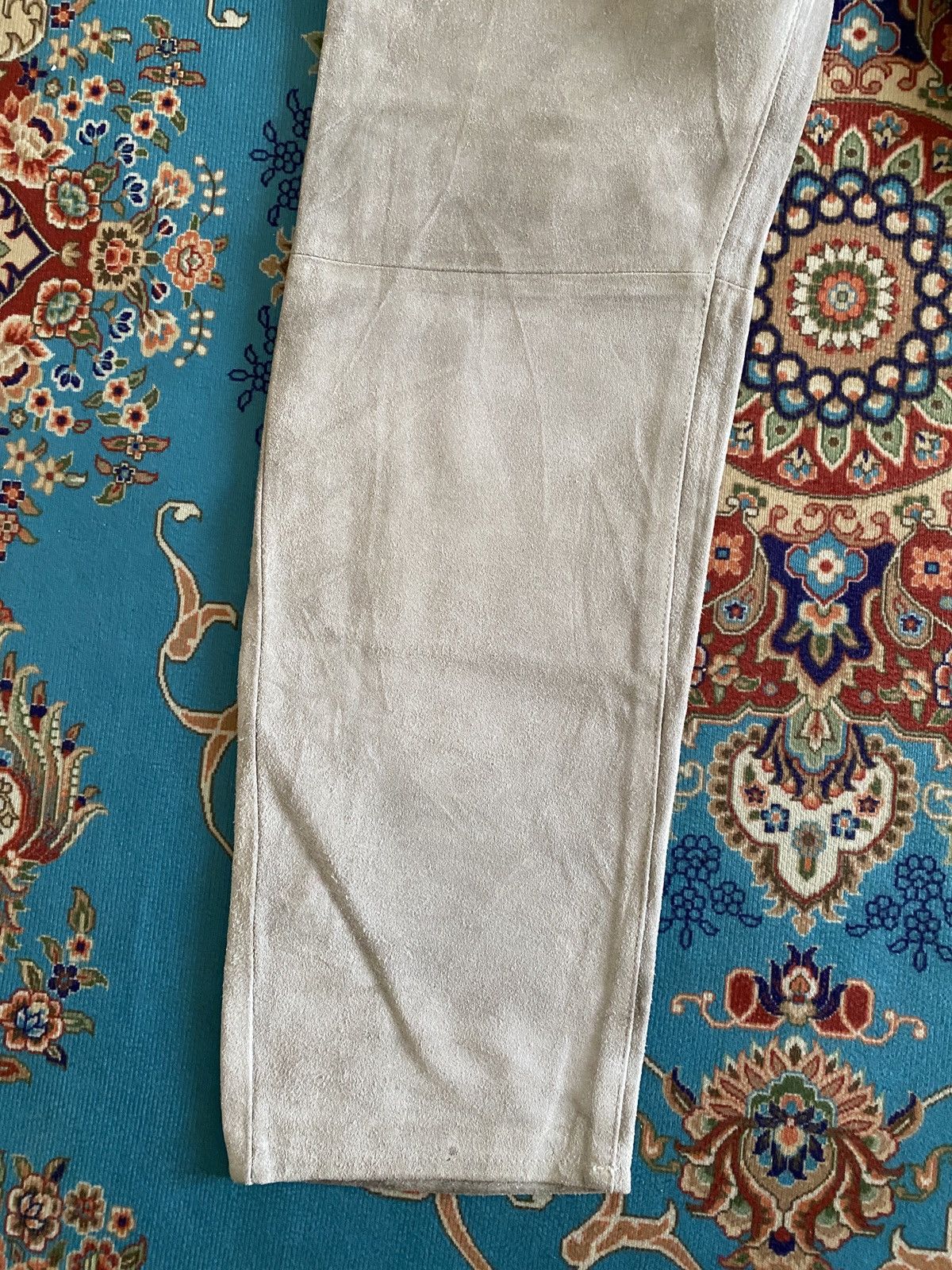 GOODENOUGH × Hiroshi Fujiwara × Japanese Brand Vintage 90s Good Enough Cowhide Suede Leather Pant Size US 30 / EU 46 - 5 Thumbnail