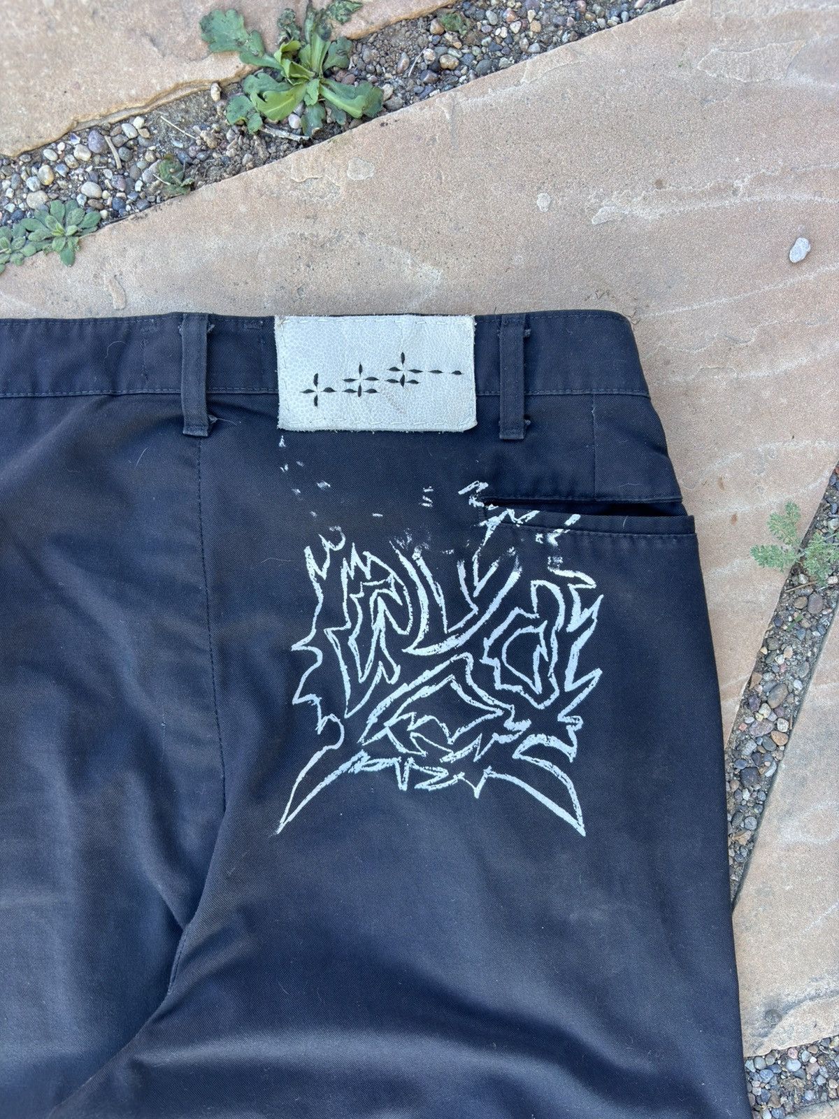 Other custom carti black flared distressed baggy pants Size US 34 / EU 50 - 7 Thumbnail