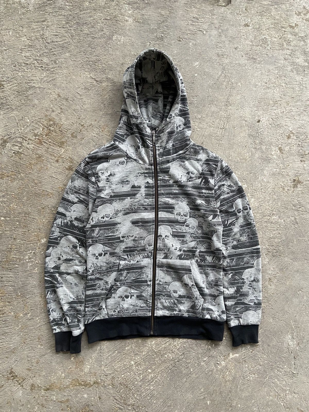 In The Attic 2000s In The Attic Homme - Full Print Skull Zip Hoodie Size US M / EU 48-50 / 2 - 1 Thumbnail