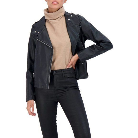 Other Sebby Collection Asymmetrical Faux Leather Jacket Size S / US 4 / IT 40 - 2 Thumbnail
