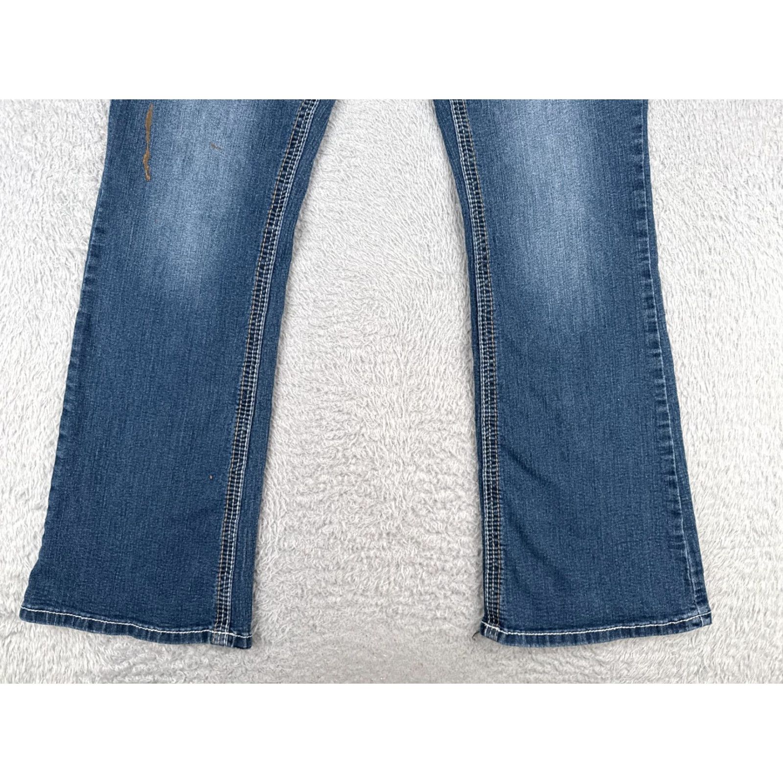 Vintage Myth Of Jade Jeans Women 12 Blue Denim Bootcut Low Rise Cotton Blend 32x31 Maurices Jeans Womens Pants 5-Pocket Design Zipper Distressed Medium Wash Size 34" / US 12 / IT 48 - 2 Thumbnail