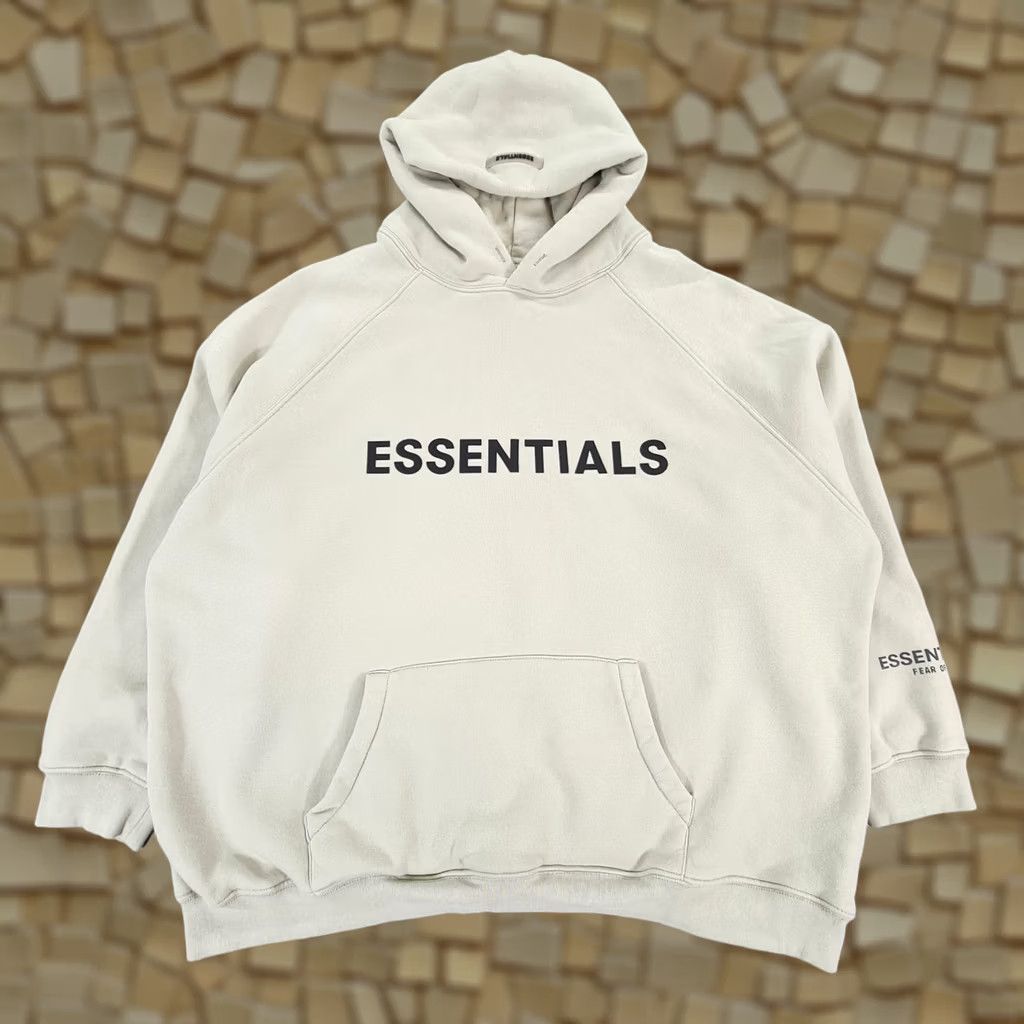Fear of God Fear Of God Essentials Hoodie Mens XL Green Oversized Fleece Kangaroo Pocket Logo Boxy/Regular Fit Size US XL / EU 56 / 4 - 1 Thumbnail
