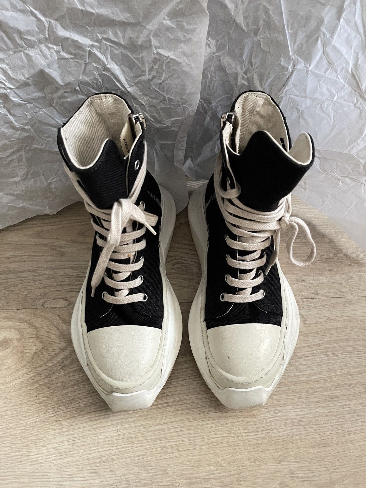 Rick Owens Drkshdw Rick Owens DRKSHDW abstract high sneakers Black milk Size US 7 / IT 37 - 2 Thumbnail