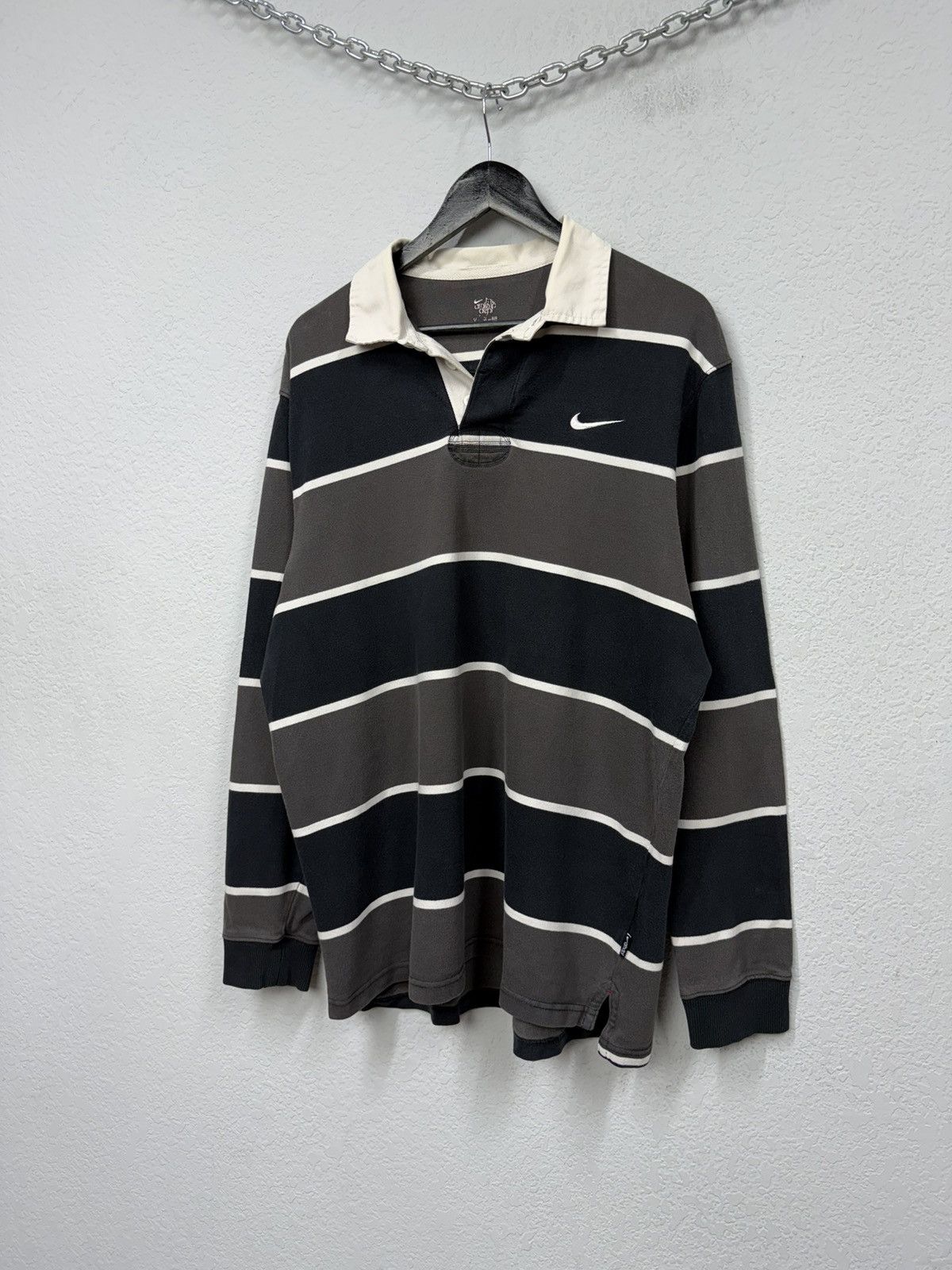 Nike Vintage Nike Polo Rugby Long Sleeve Striped Y2K Size US XL / EU 56 / 4 - 3 Thumbnail