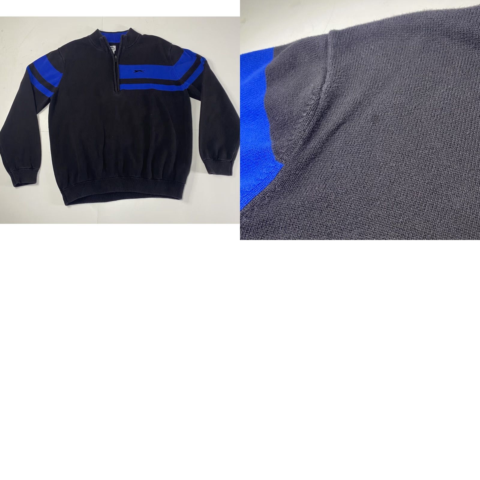 Vintage VINTAGE Slazenger Golf Sweater Mens Large 100% Cotton Long Sleeve Quarter Zip Black Size US M / EU 48-50 / 2 - 10 Thumbnail