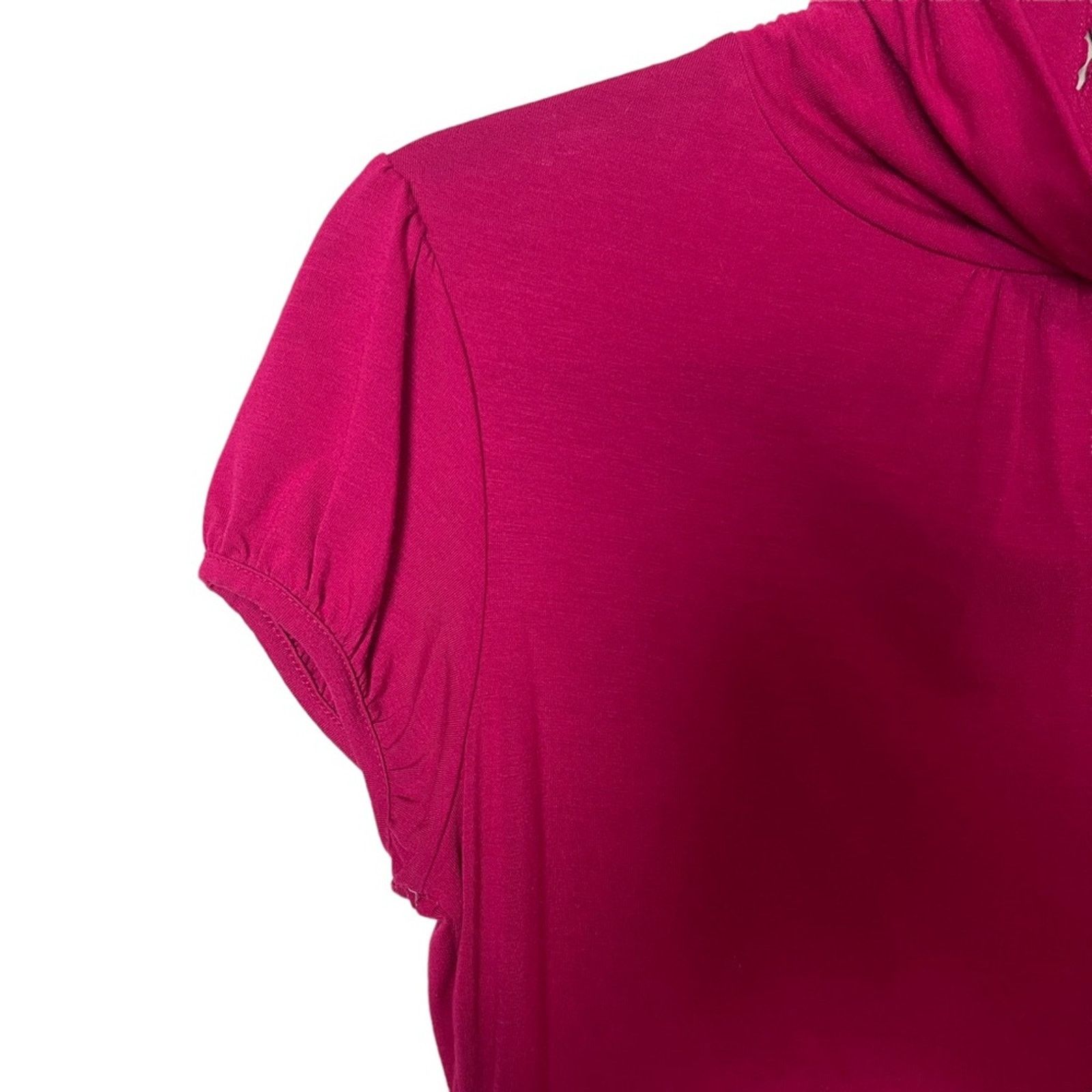Banana Republic Banana Republic Mock Neck Capped Sleeve Knit Top Wine Small Size S / US 4 / IT 40 - 3 Thumbnail