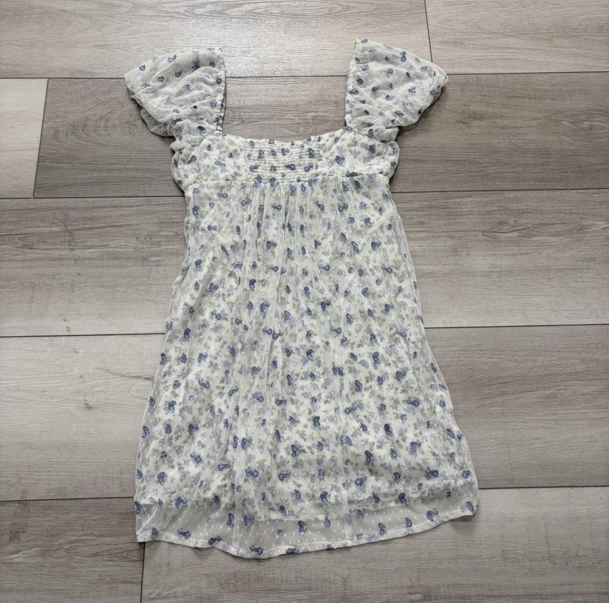 Free People Free People Floral Paisley Babydoll Dress XS White Size XS / US 0-2 / IT 36-38 - 2 Thumbnail