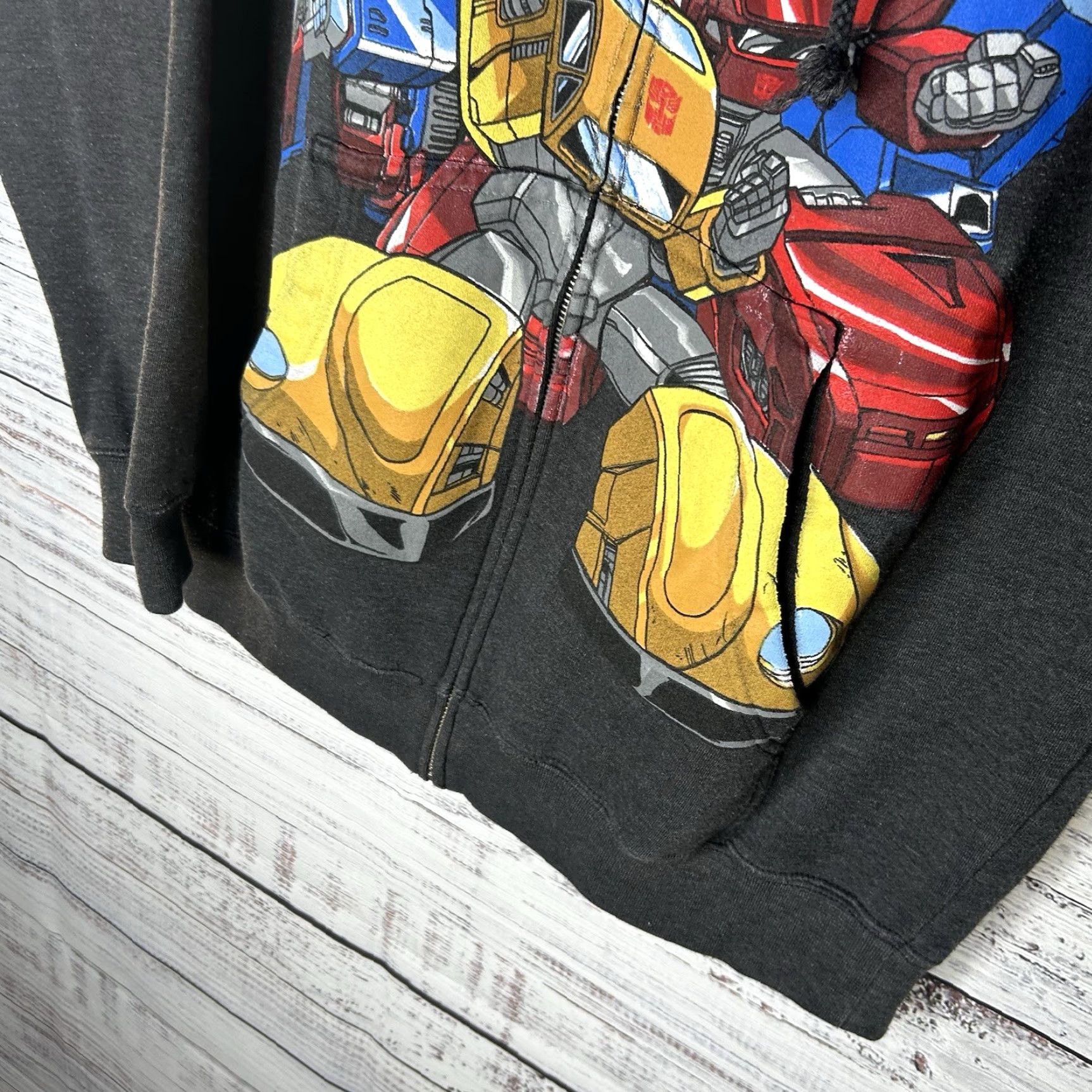 Vintage VINTAGE Minibots Transformers Graphic Full-Zip Hoodie Men’s M Gray Cotton Blend Regular Size Hoodie Mens Graphic Print 90s Century? Size US M / EU 48-50 / 2 - 2 Thumbnail