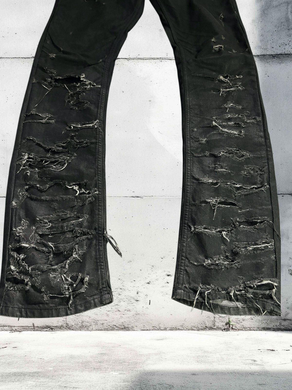 Dior Dior Homme SS04 destroyed waxed strip denim Size US 34 / EU 50 - 4 Thumbnail