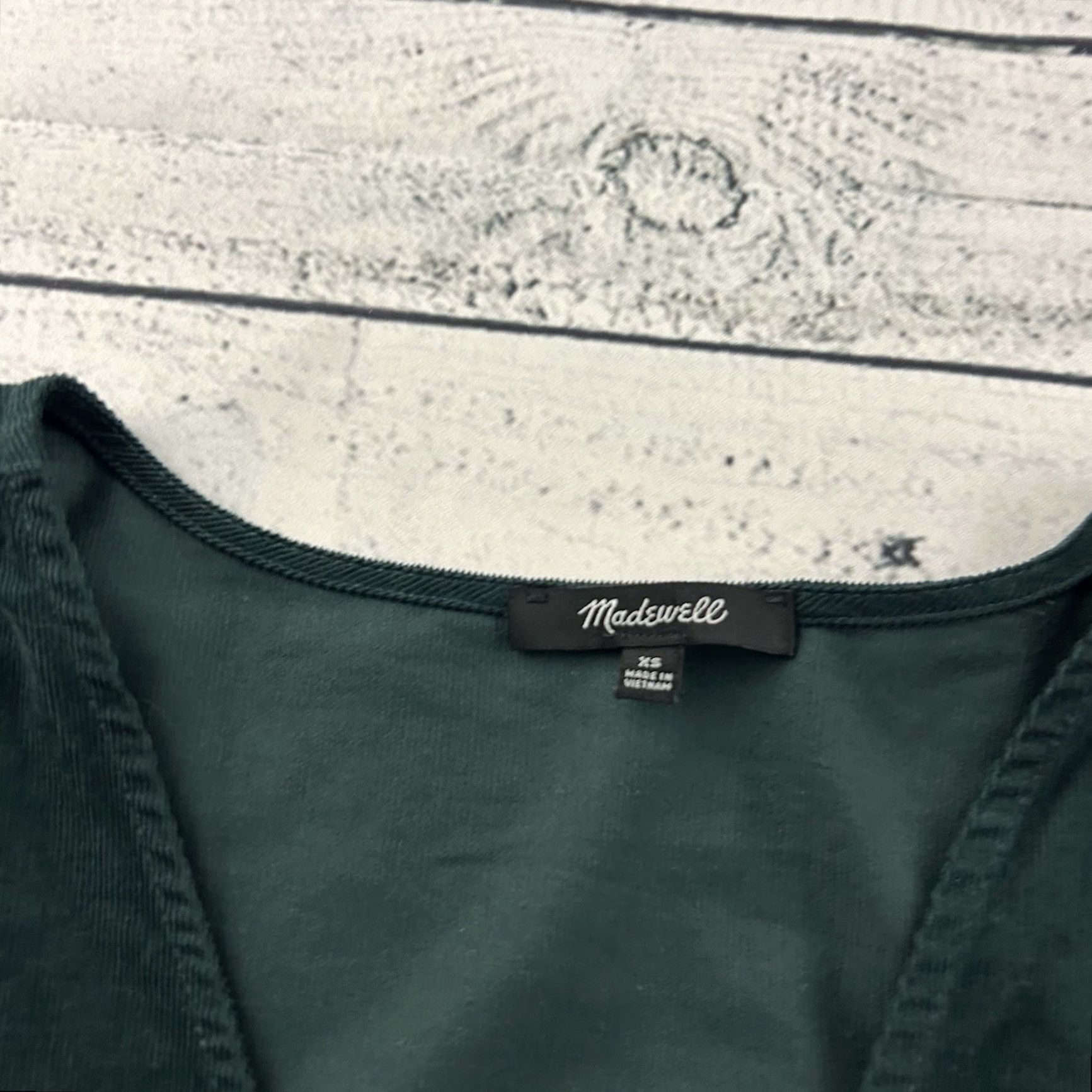 Madewell Madewell Corduroy Kingston Side Button Long Sleeve Wrap Top Women's XS Green Blouse Men? Size XS / US 0-2 / IT 36-38 - 2 Thumbnail