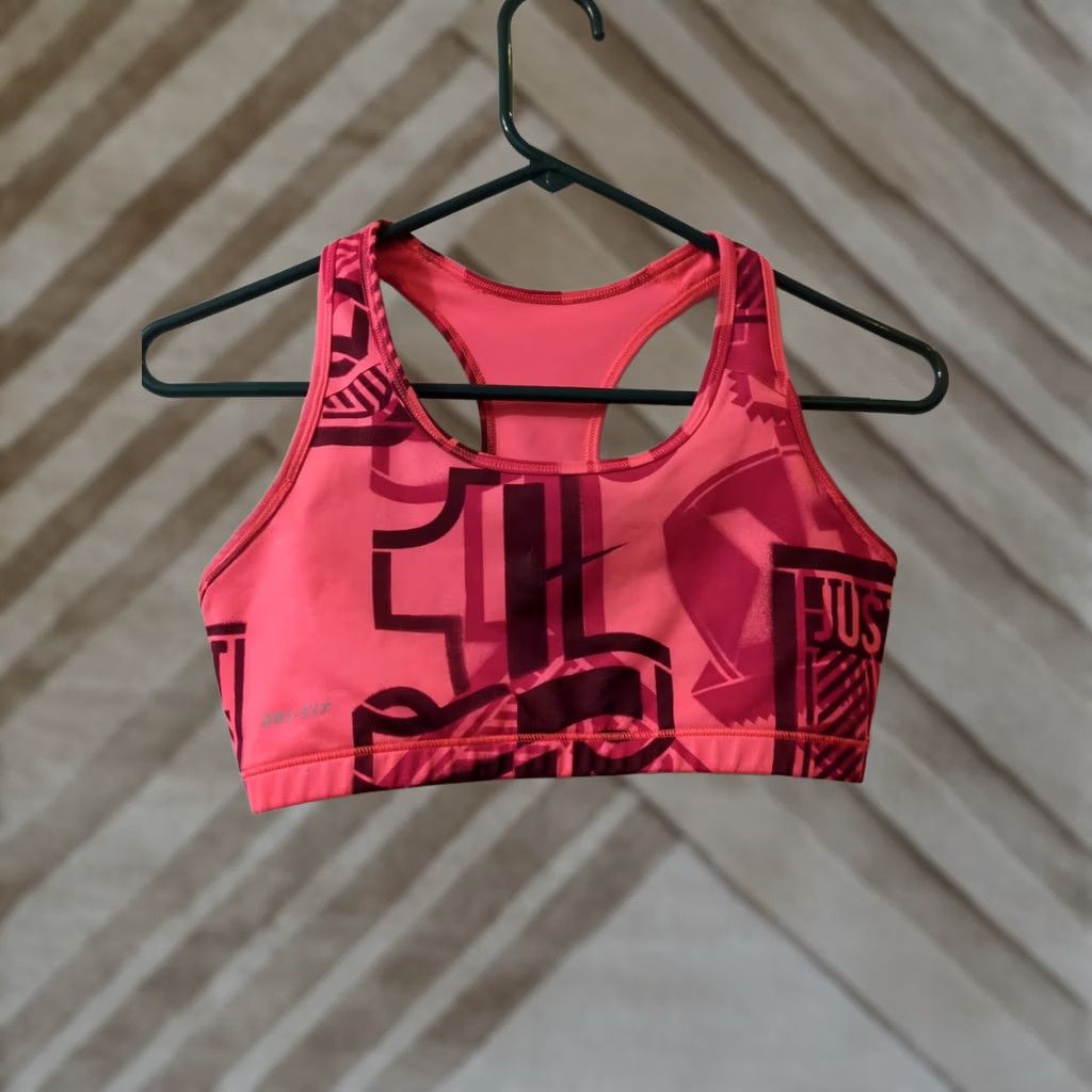 Nike Nike Pro Dri-Fit Sports Bra Racer Back Womens S Red Bra Nike Pro Sports Bra Racerback Womens S Red Size ONE SIZE - 1 Thumbnail