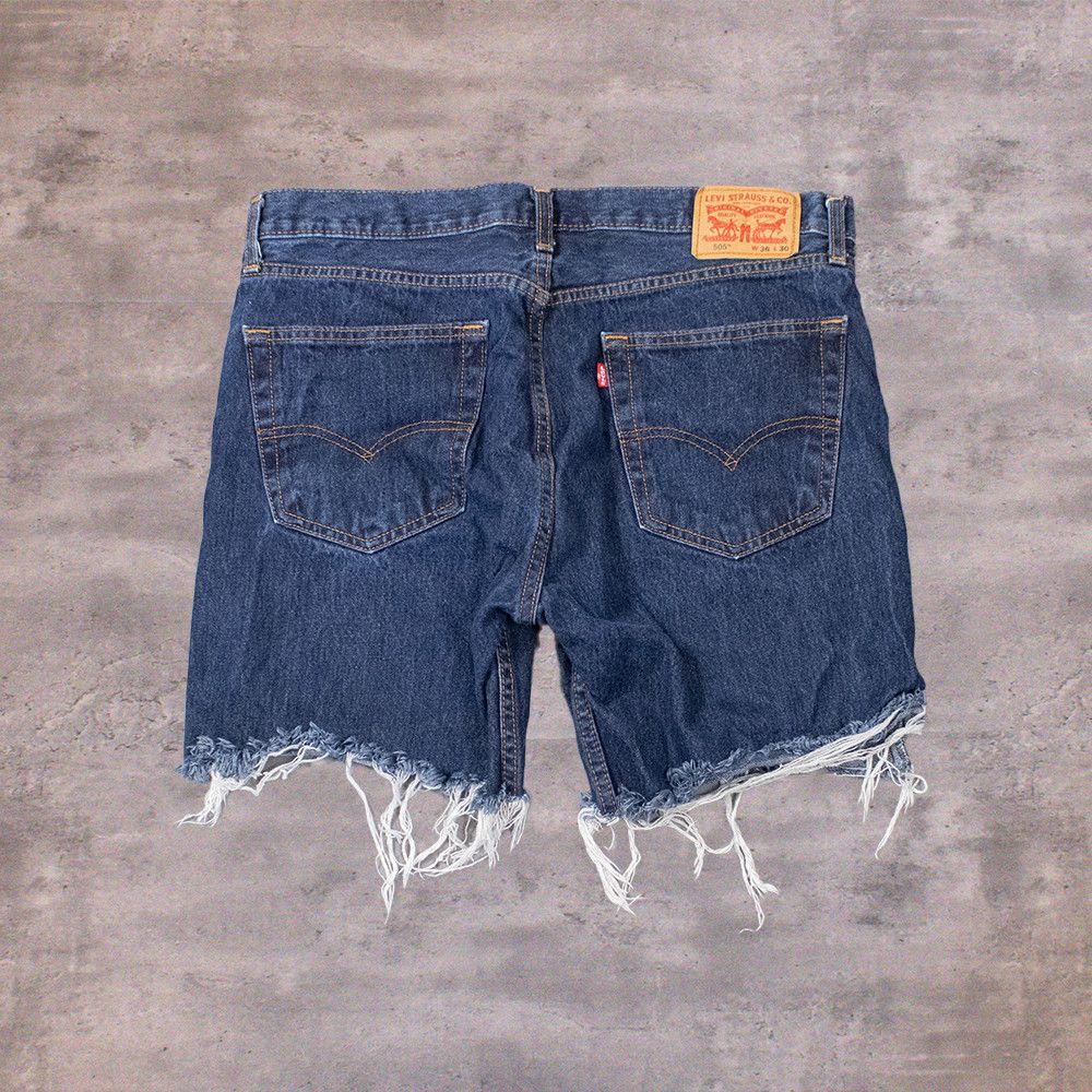 Levi's Levis Cut Off Baggy Indigo Distressed Jorts Shorts Size US 36 / EU 52 - 1 Thumbnail