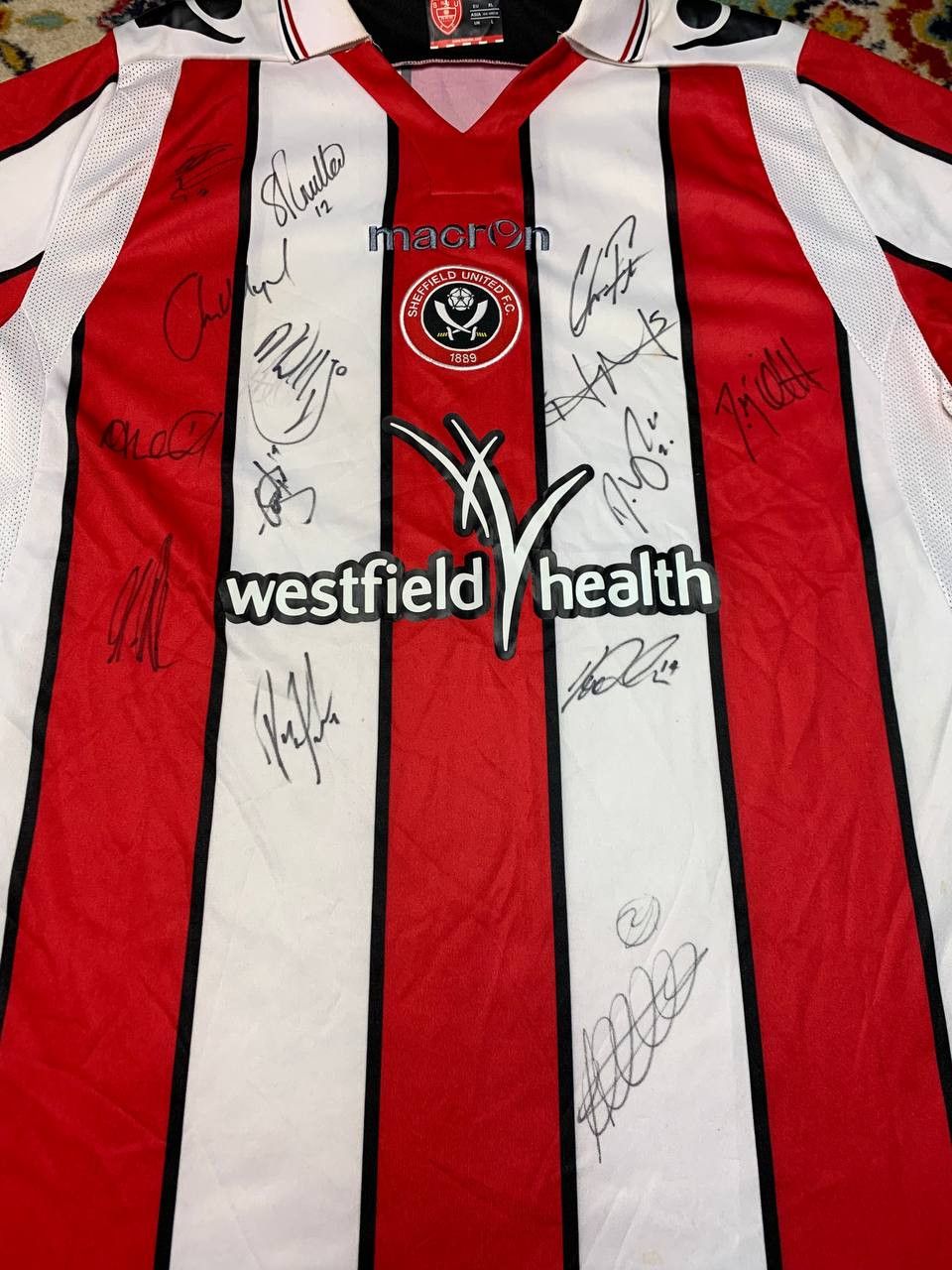 Macron SHEFFIELD UNITED HOME FOOTBALL SHIRT SOCCER JERSEY MACRON Size US XL / EU 56 / 4 - 2 Thumbnail