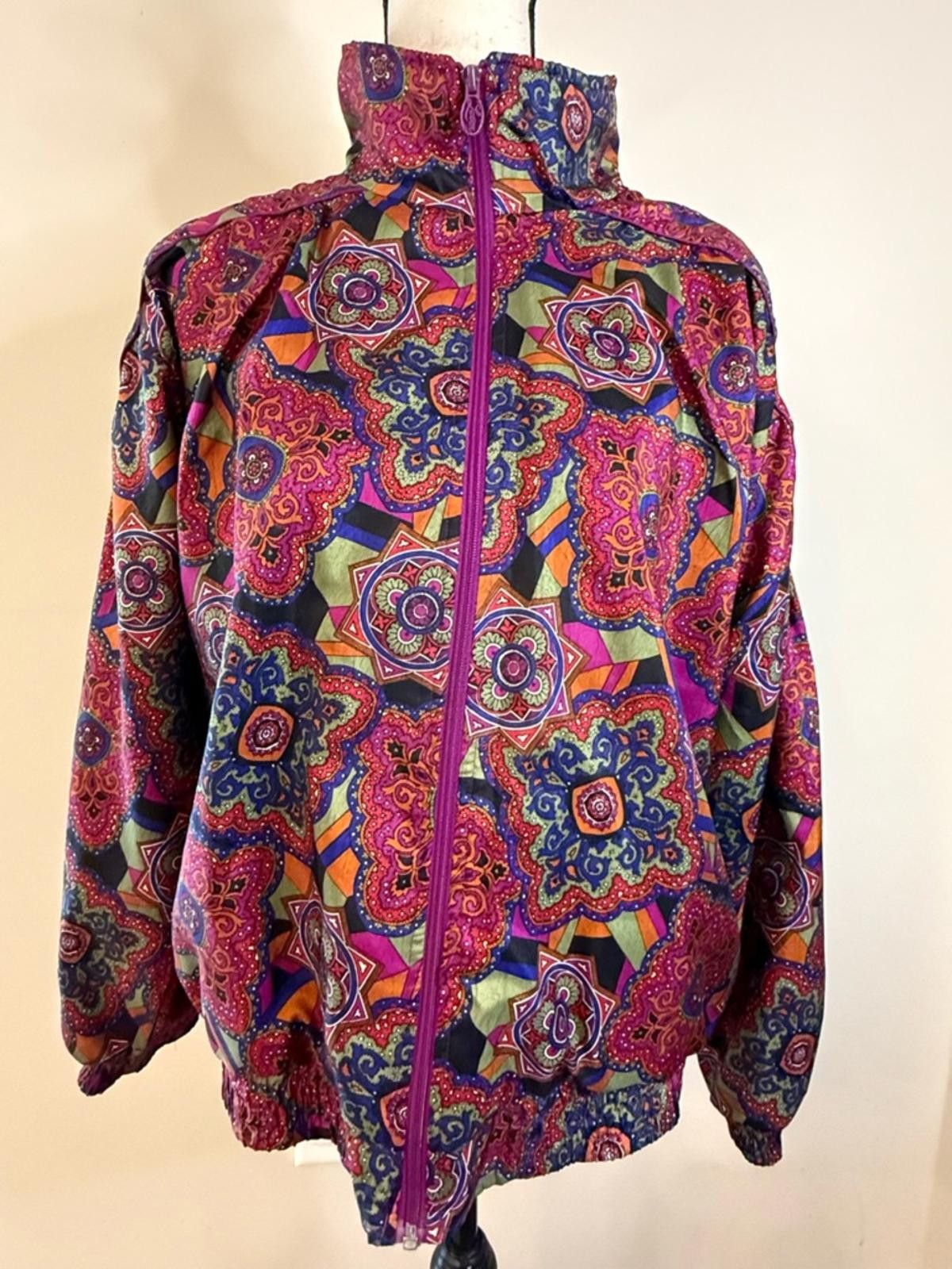 Lavenham Lavon retro 80s ornate multicolored zip up jacket SZ M Size M / US 6-8 / IT 42-44 - 1 Thumbnail
