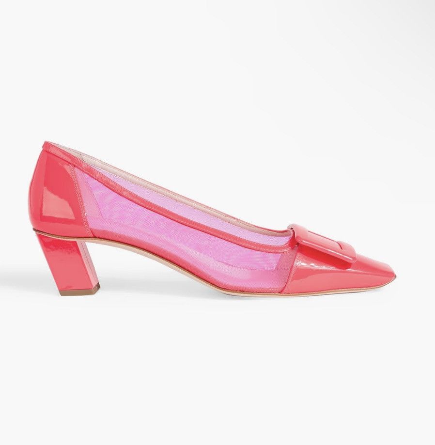 Roger Vivier ROGER VIVIER Belle Embellished mesh patent leather Pump Size US 8 / IT 38 - 2 Thumbnail