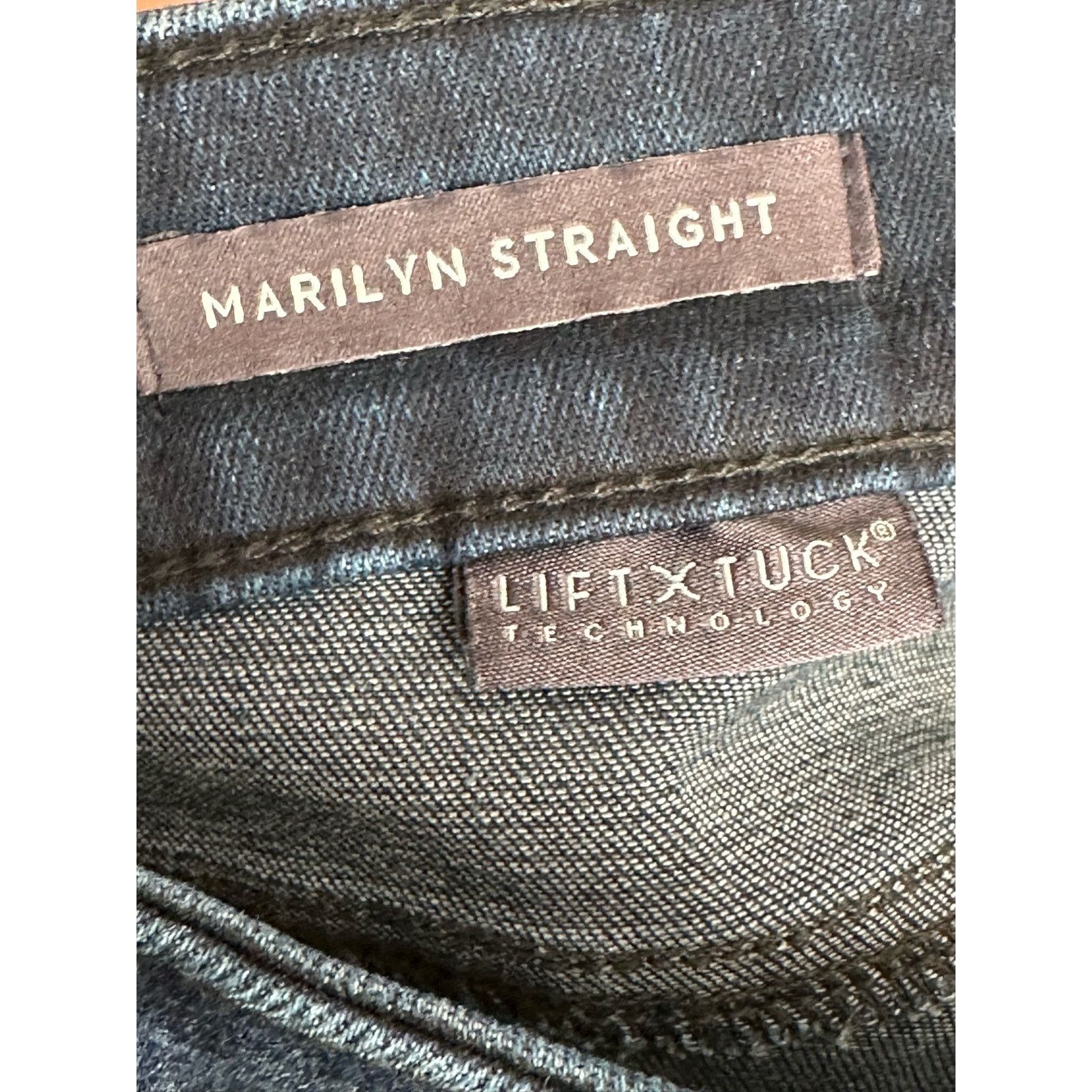 NYDJ NYDJ Blue Marilyn Straight side studs detail jeans size 0 Size 28" / US 6 / IT 42 - 4 Thumbnail