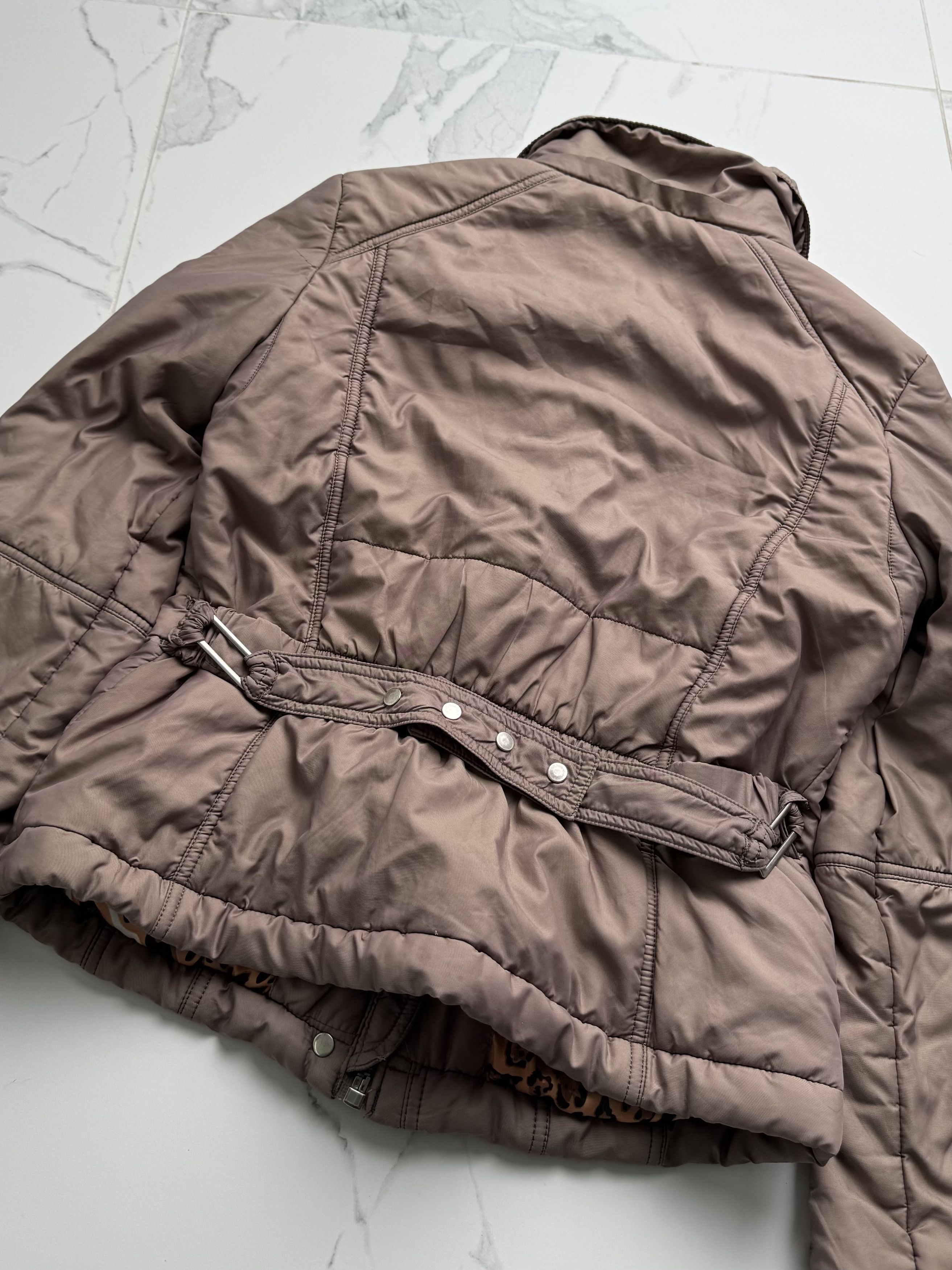 Vintage Beige Utility Jacket Women Moto Biker Y2K Buckle Coat Retro Size M / US 6-8 / IT 42-44 - 14 Thumbnail